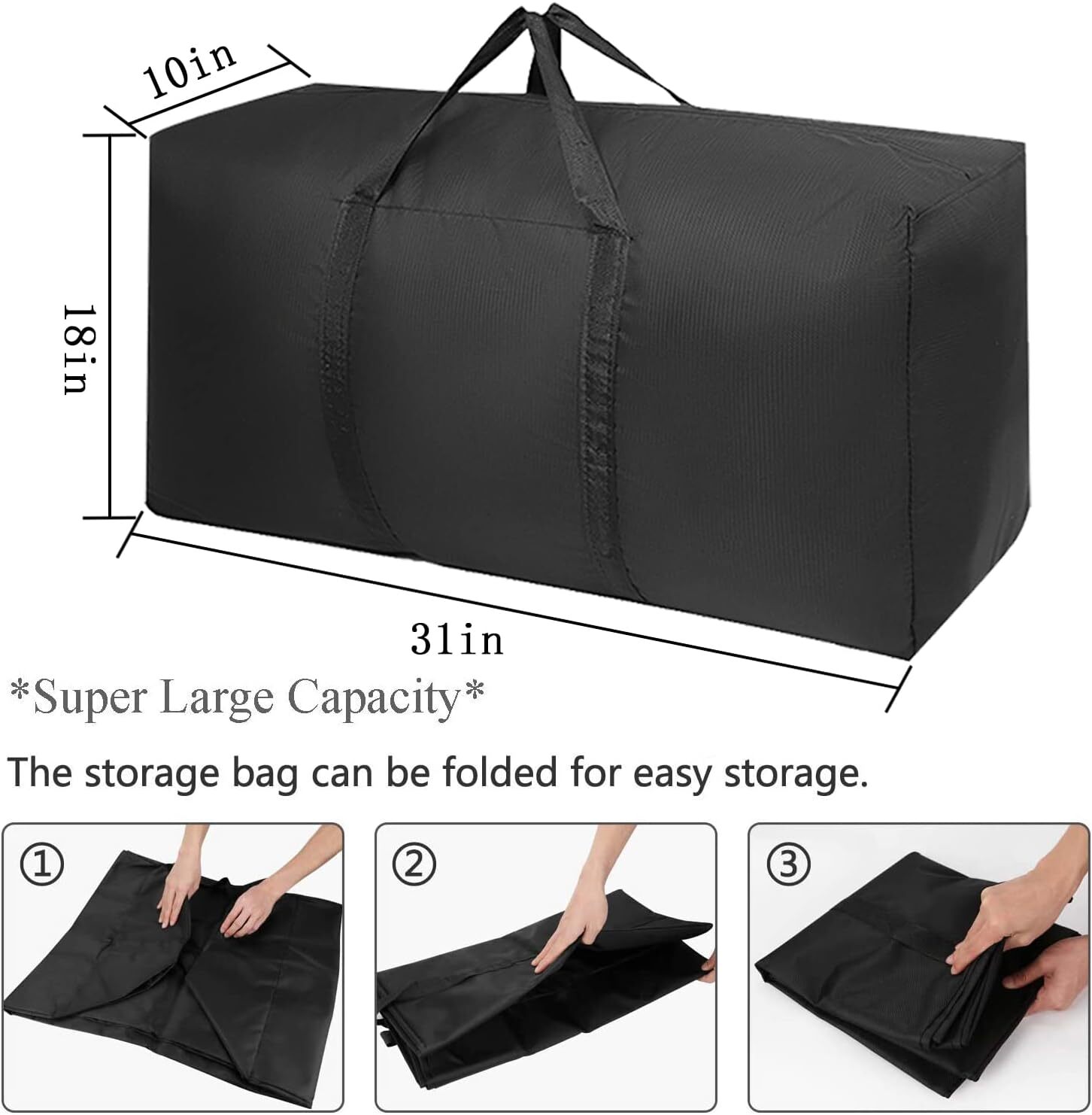 2 Extra Large Moving Bags with Strong Zippers & Carrying Handles Storage Bags
