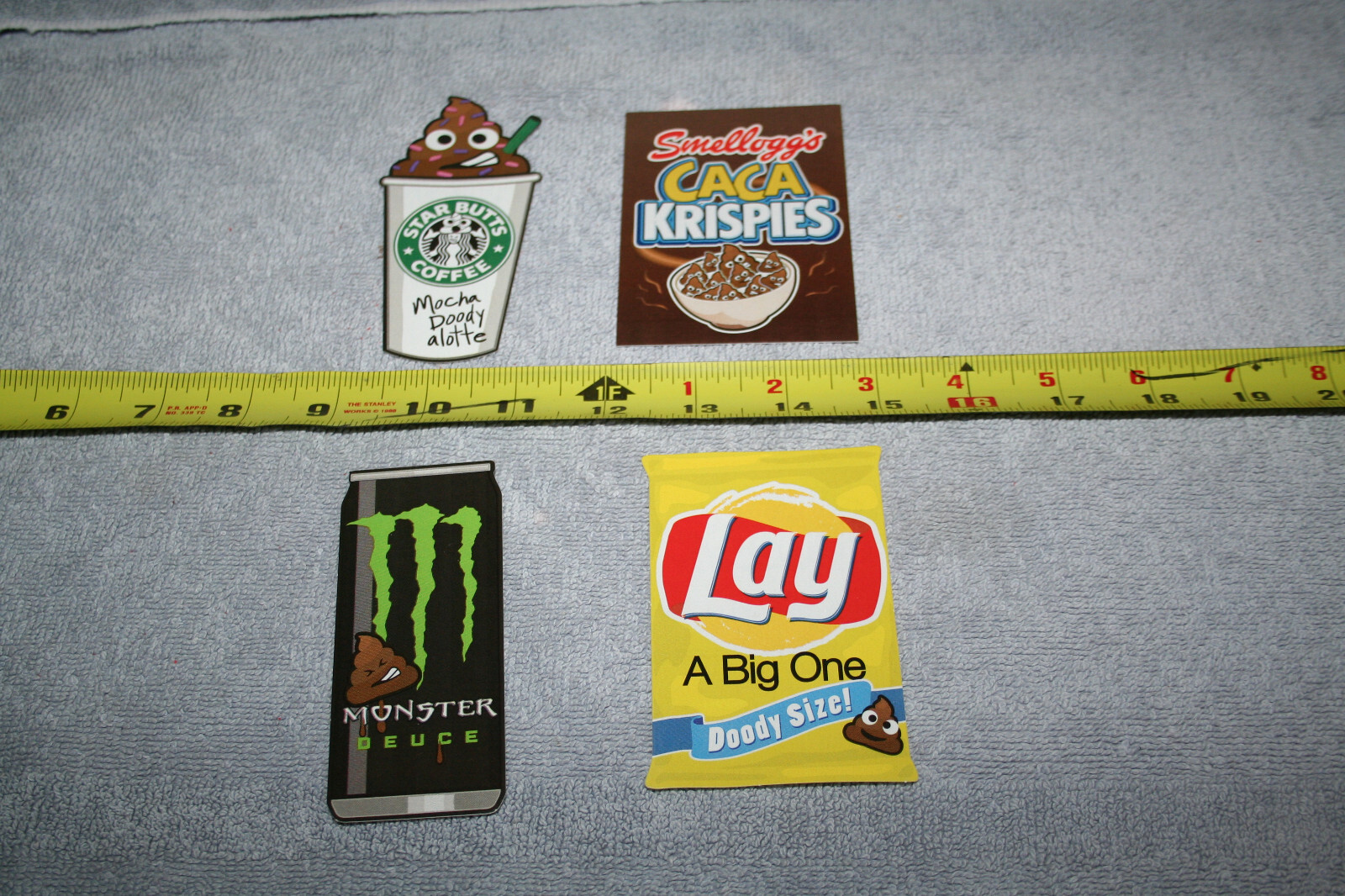 Junk Food Doody Stickers Set Of 20 Series 1&5 -Poop Emoji -Novelty food parody