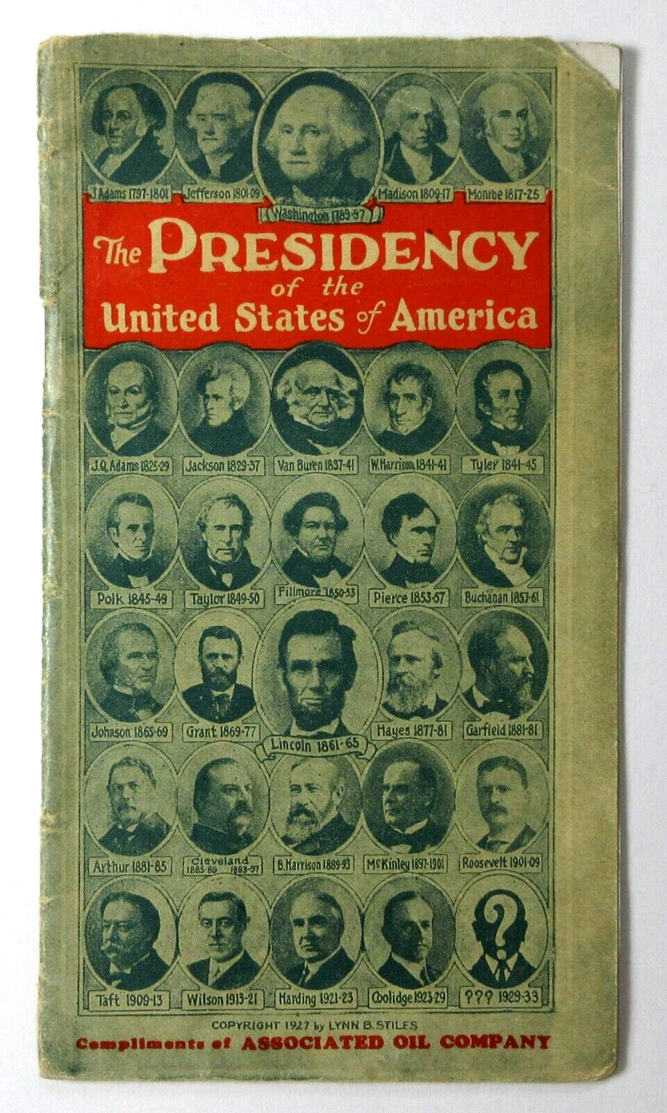 Associated Oil Advertising Booklet Presidential Election Cycol Ethyl Gas 1929
