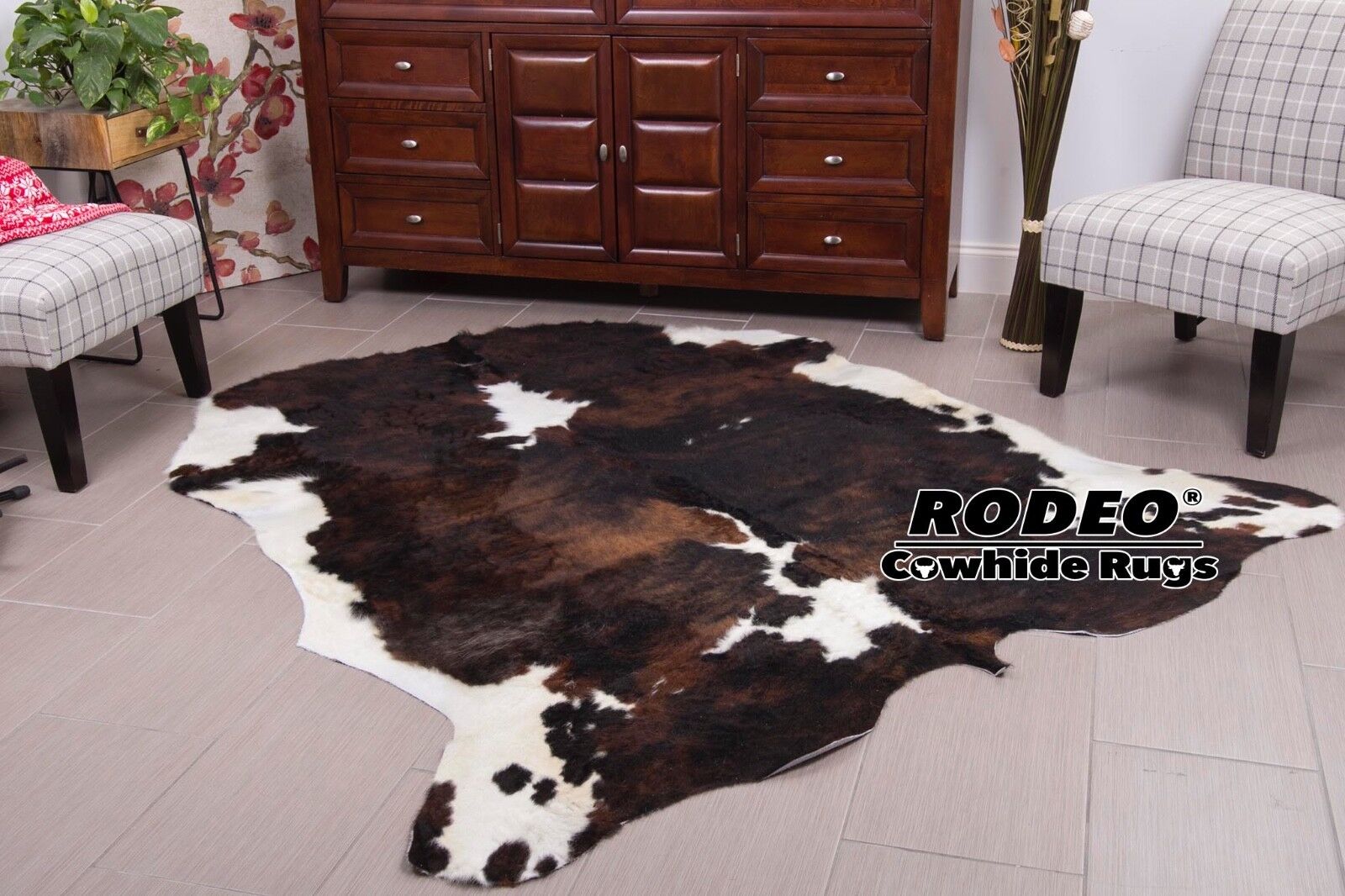 Superior quality brindle Cowhide Rug size approx 6x7 ft