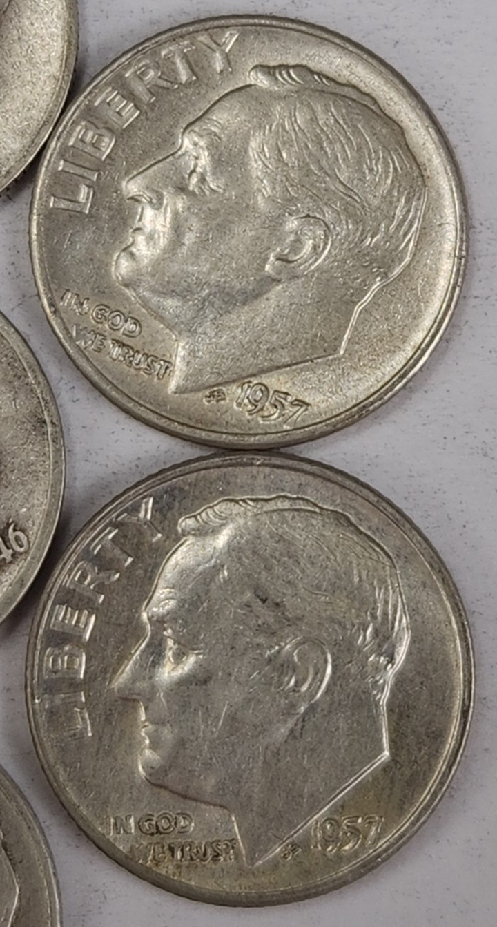 Roll of 50 Silver Roosevelt Dimes $5 Face Value 90% Silver Coins Mixed Dates LR6