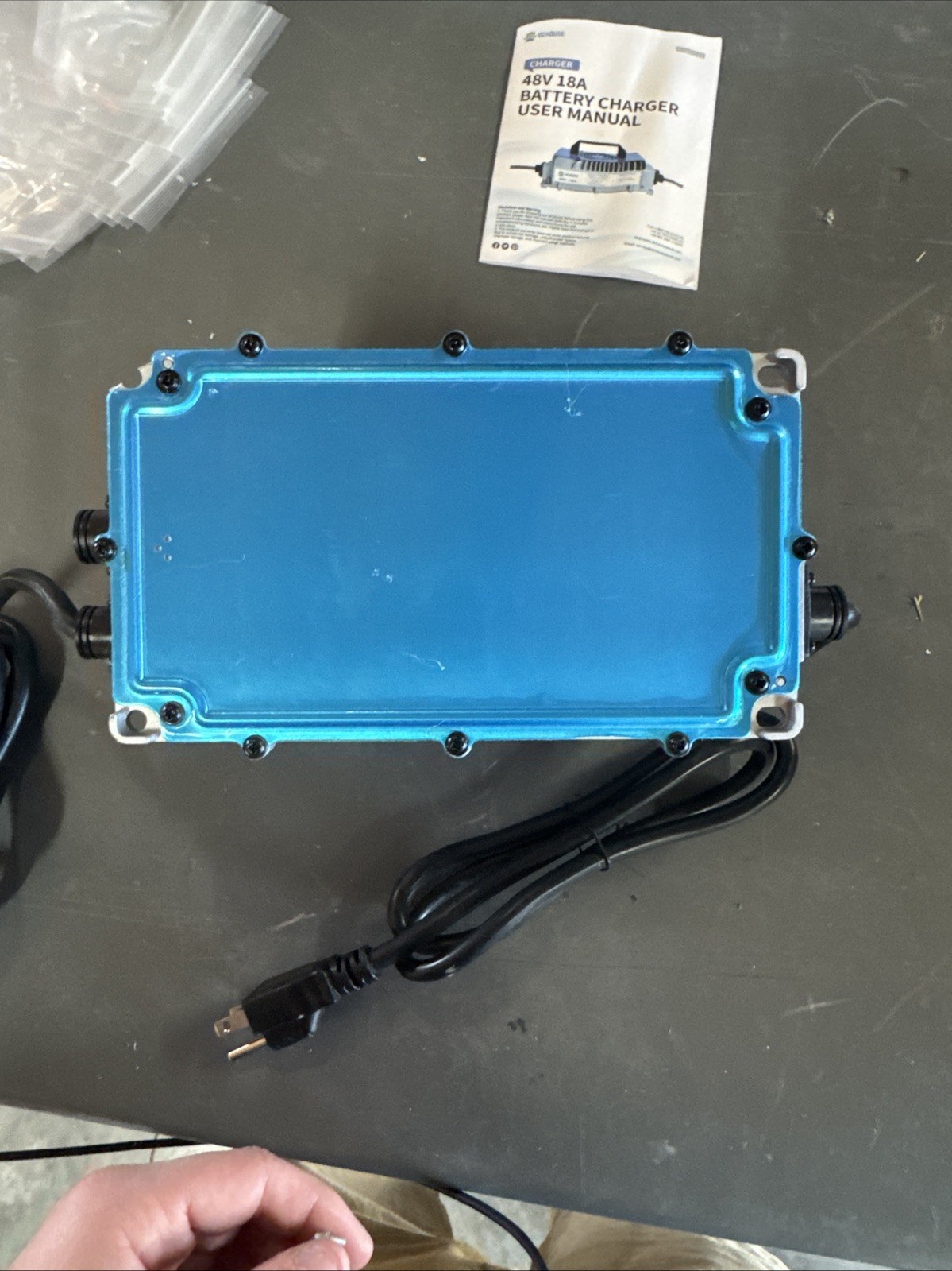 58.4V 18A AC-DC Waterproof Charger for 48V Golf Cart LiFePO4 Battery Broken Foot