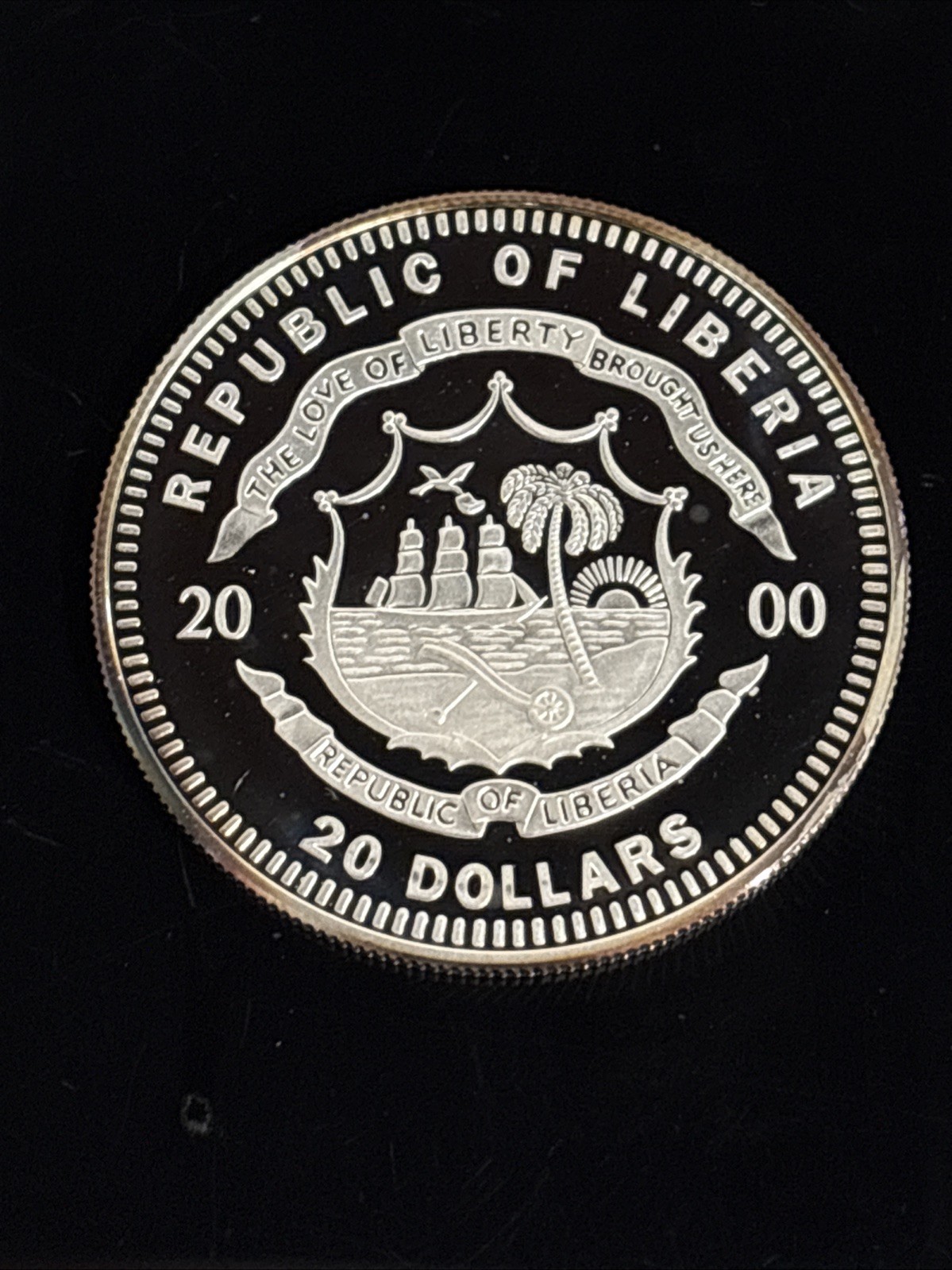 2000 LIBERIA $20 BOMBARDMENT OF FORT SUMTER 1861 .999 SILVER PROOF # 08507