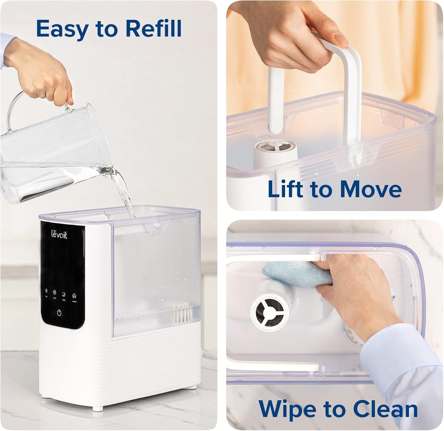 LEVOIT Humidifiers for Home, Smart Warm/Cool Mist Air Humidifier, OasisMist4.5L