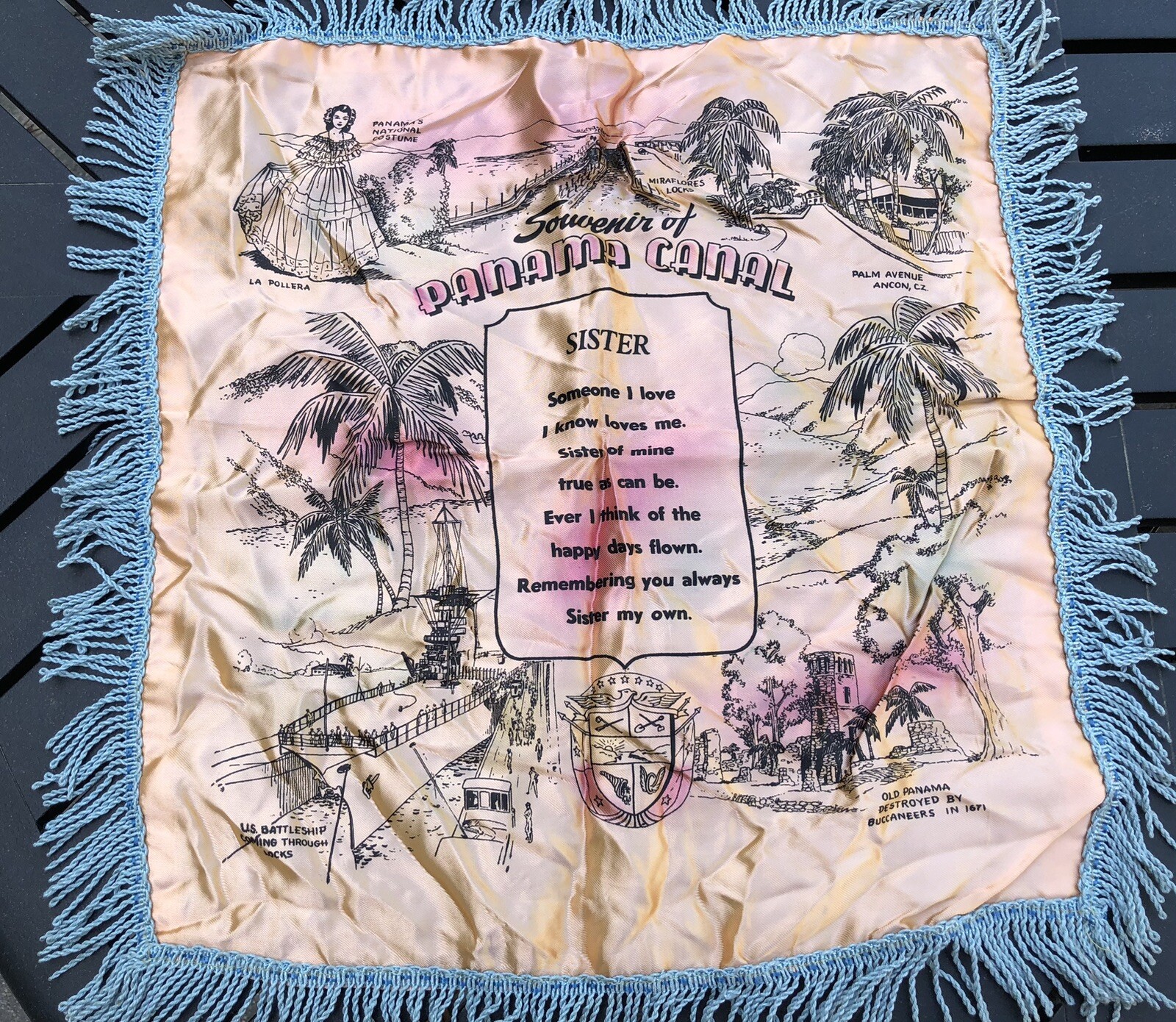 4 WW II ERA 1940's PILLOW SHAMS / CASE COVERS COVER WALL HANGING SATIN FINISH