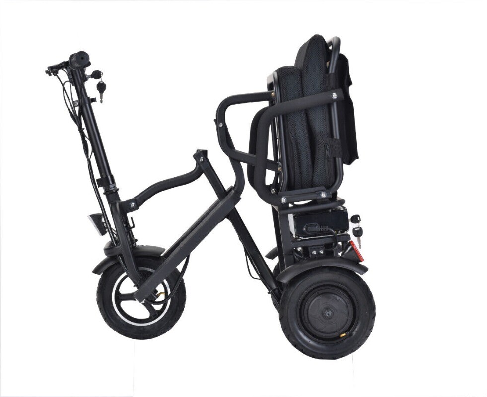 Dual Motor 700W 3-Wheels Folding Senior Electric Mobility Scooter 48V/10Ah 300lb