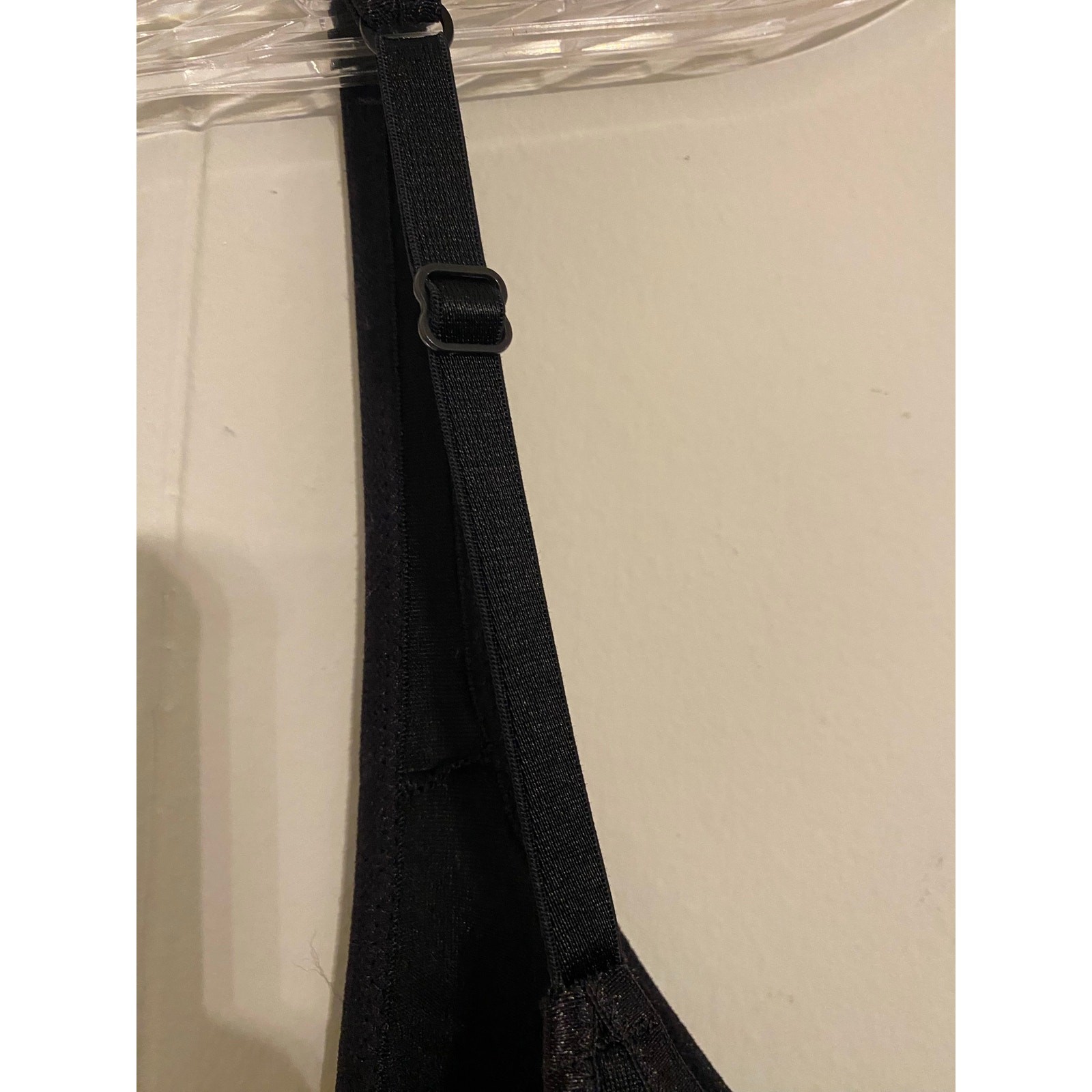 Vintage Vanity Fair USA Black Slip Nightie Dress Sheer Cups 32" Bust Adj Straps