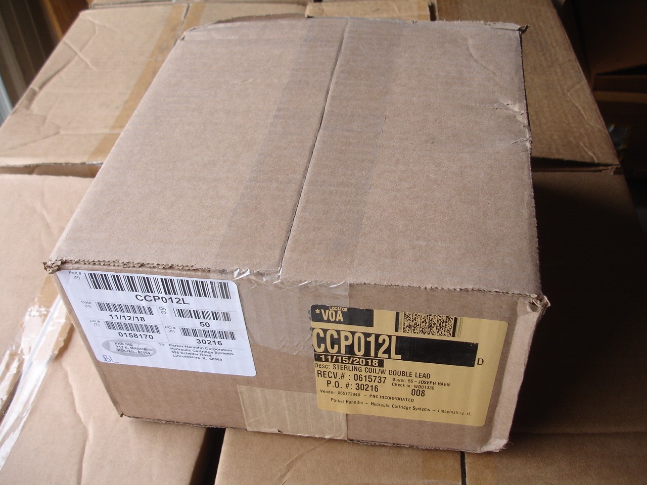 Parker CCP012L Solenoid Cartridge Coil 1/2" with Double Lead 12VDC 19W NEW