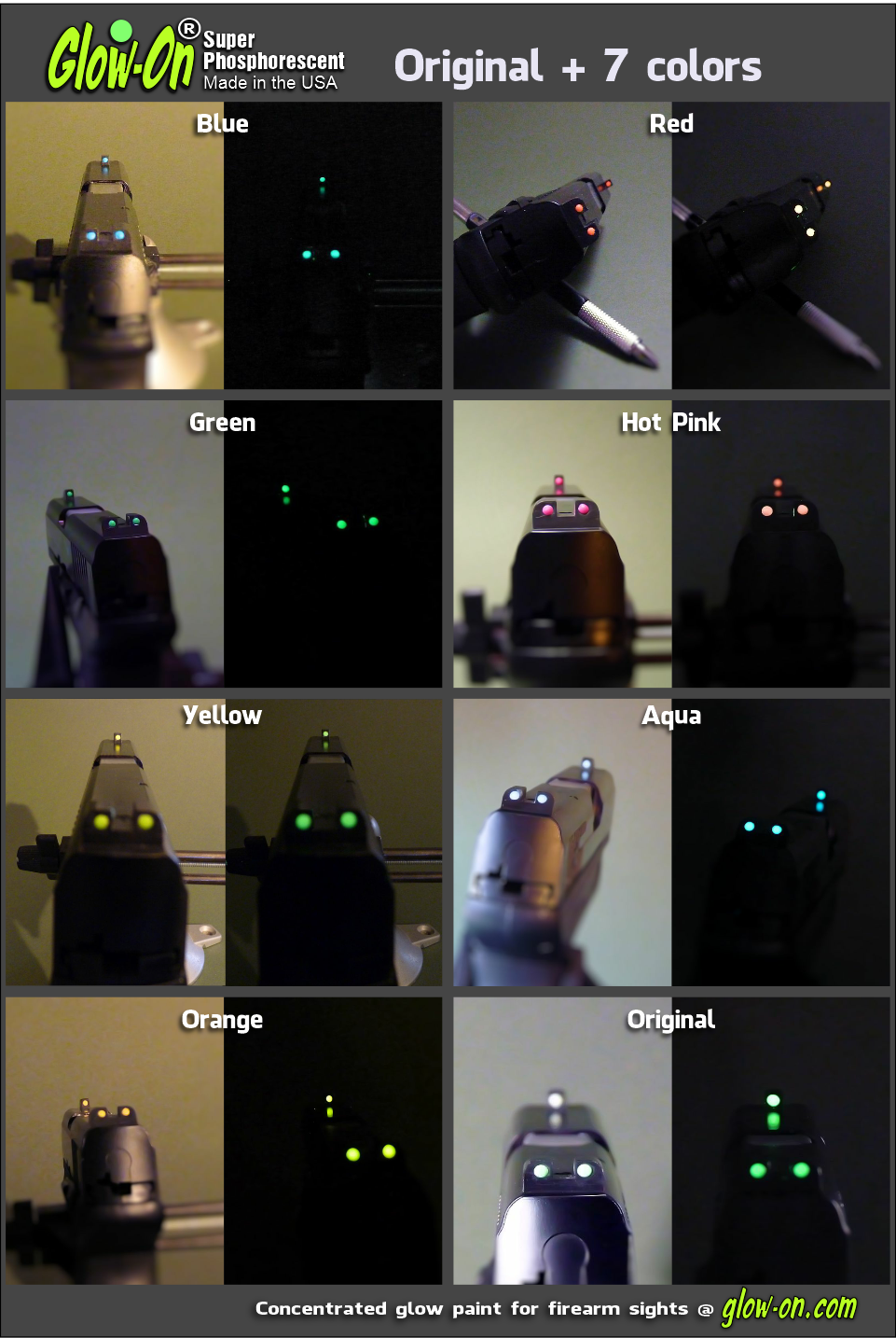 Glow-On ORANGE Glow Paint For Gun Sights, Fishing Lures 2.3 ml vial, Bright!