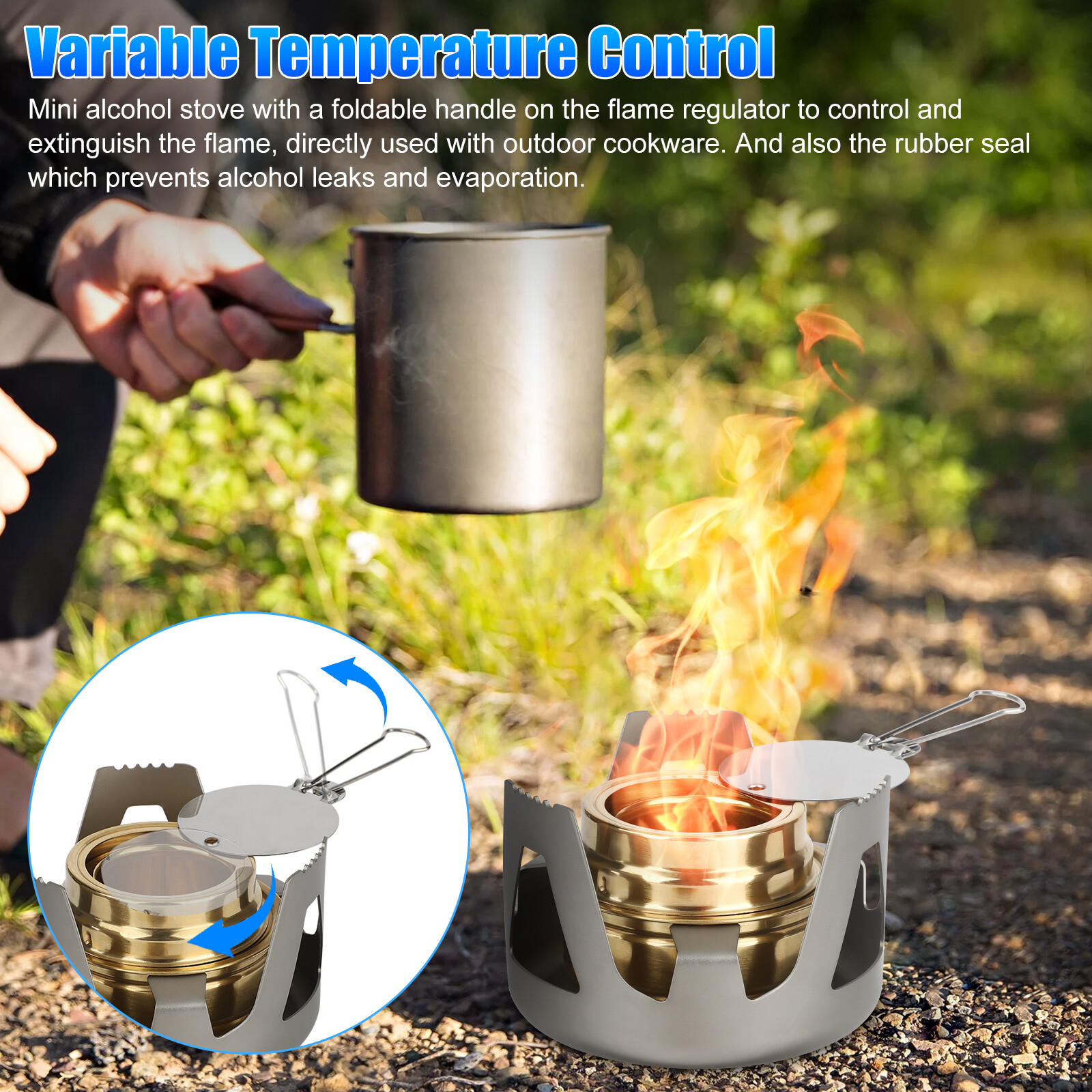 Mini Portable Alcohol Stove Burner Outdoor for Backpacking Hiking Camping Tool