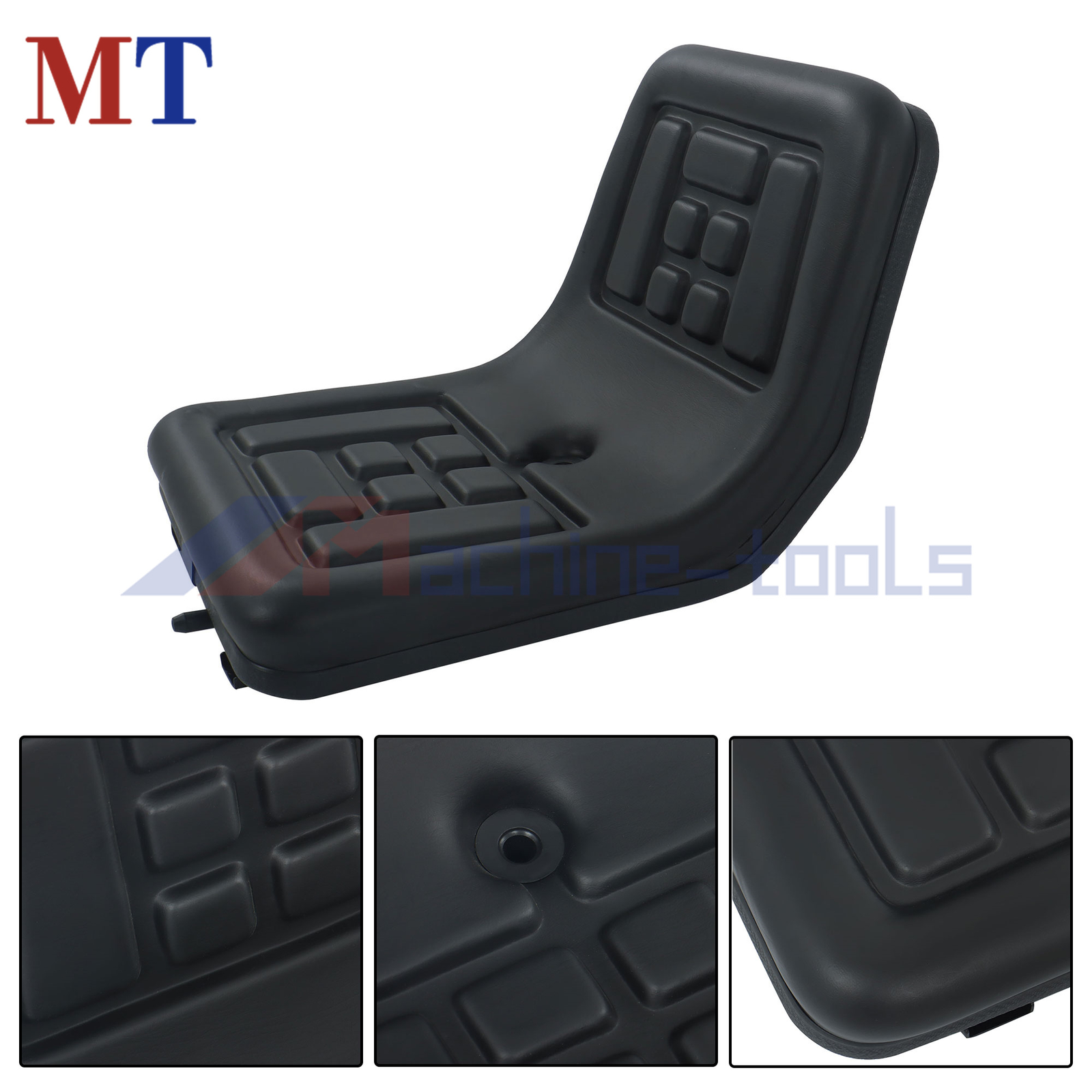 New Universal Lawn Tractor Seat Adjustable High Back Compact Mower Seat Black