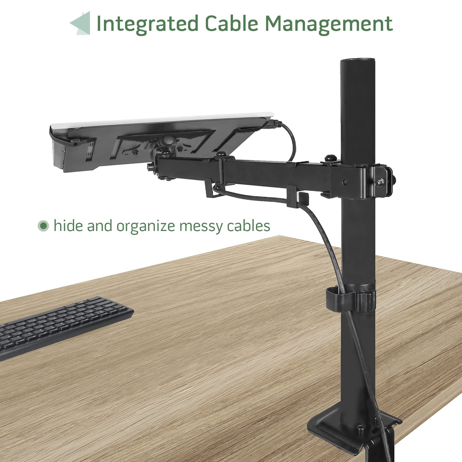 UPGRAVITY Laptop Desk Mount, Single Laptop Stand Arm with Vented Tray for 17 ...