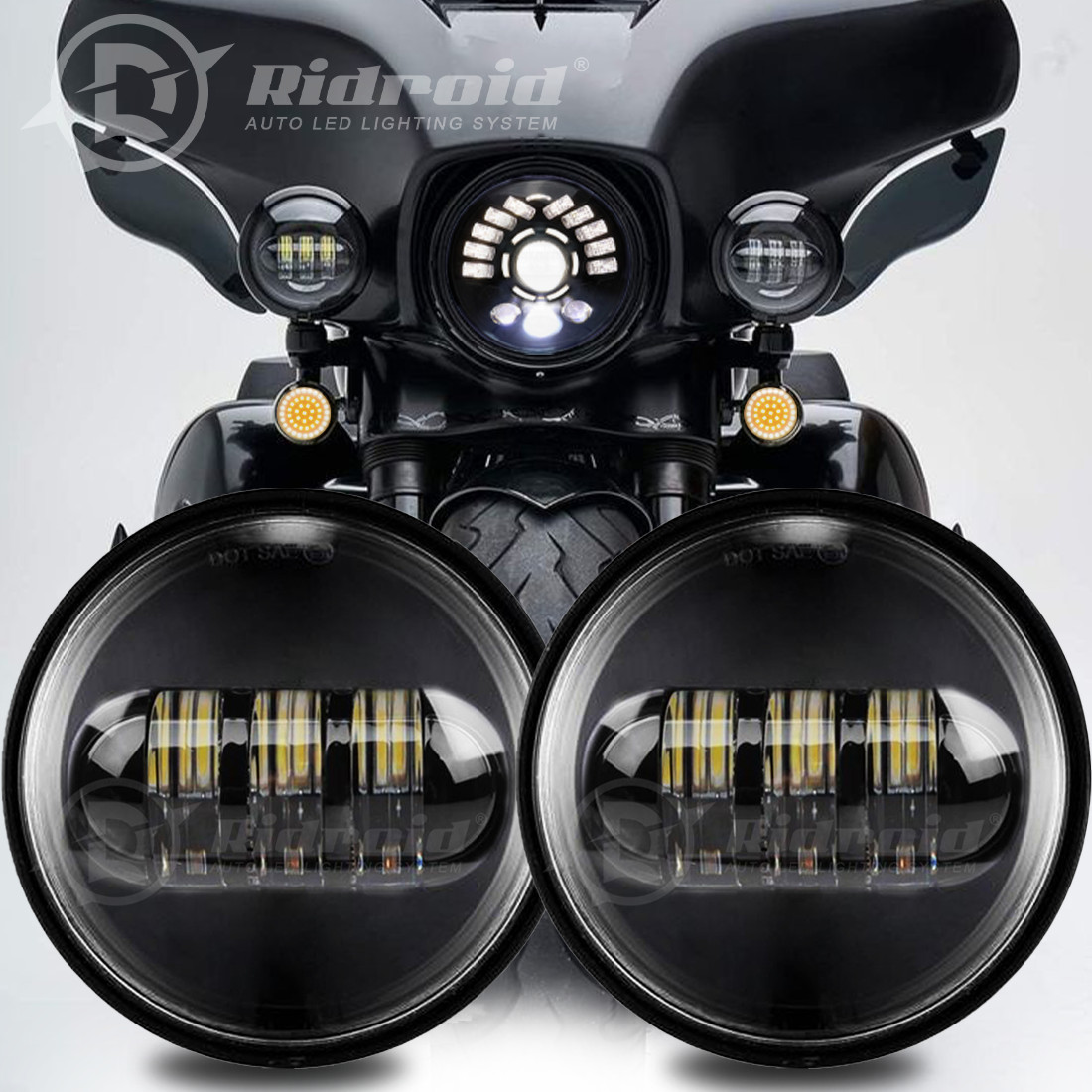 4.5" Inch LED Spot Fog Passing Lights Driving Lamp For Harley Davidson Motorbike