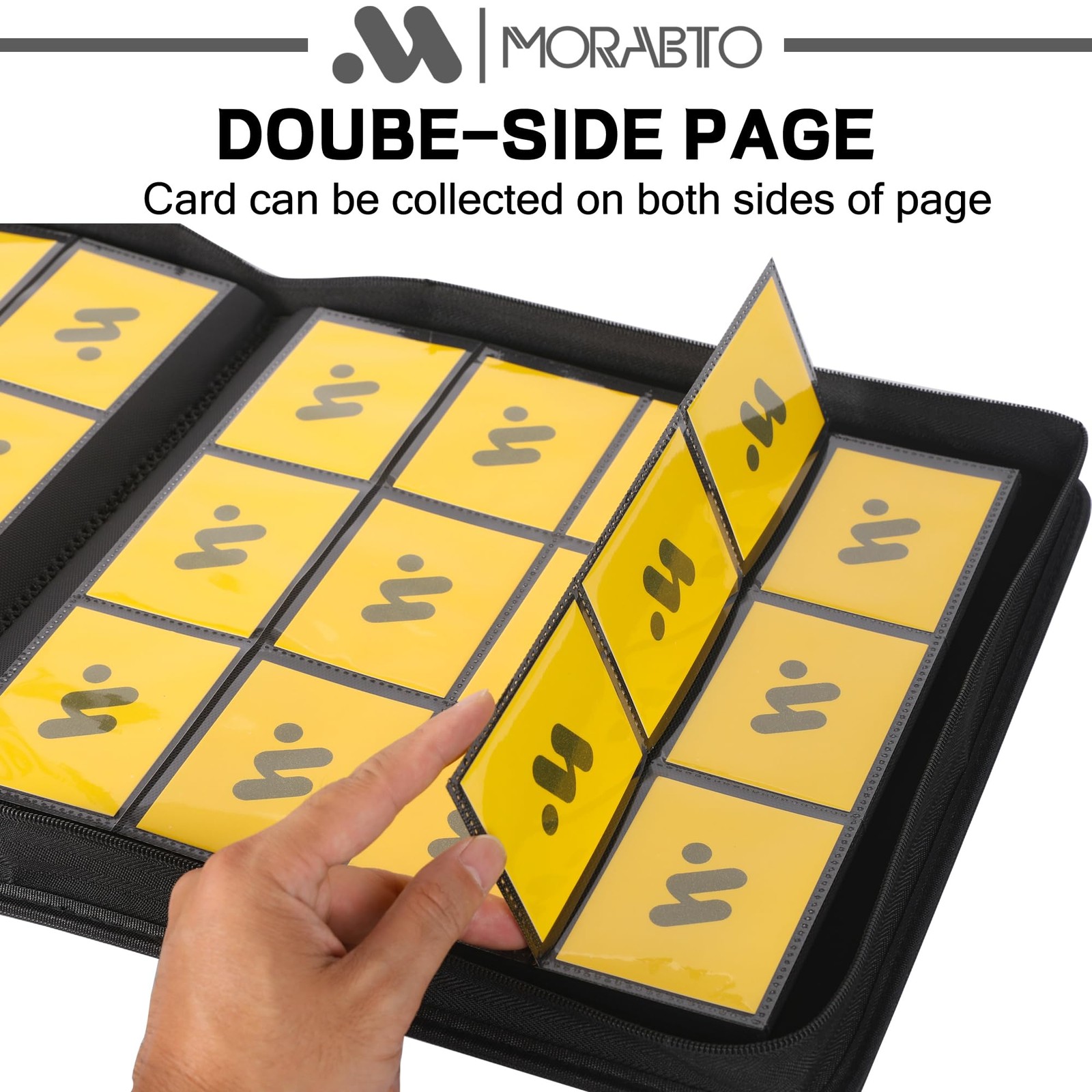 MORABTO 12-Pocket Card Binder - Holds 1200 Cards, 50 Sleeves - TCG/Sports