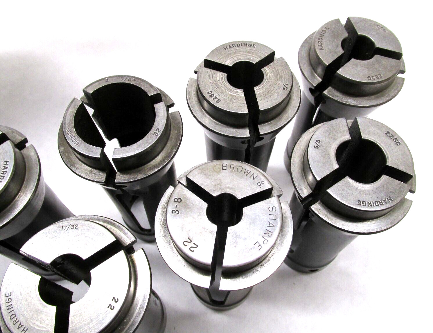 BROWN & SHARPE #22 COLLET PNEUMATIC CLOSER INDEXING FIXTURE w/ 10 COLLETS