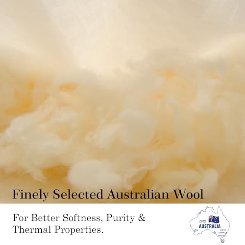 Wool Comforter Duvet KING, 102 IN x 88 IN White- 120gsm Filling for Summer