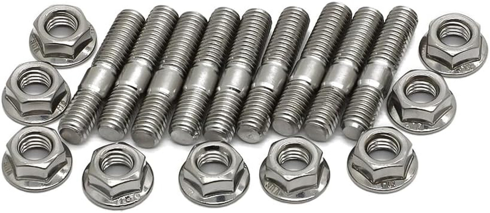 Exhaust Manifold Stud Kit 9 Pcs 304 Stainless Steel Exhaust Manifold Bolts for H