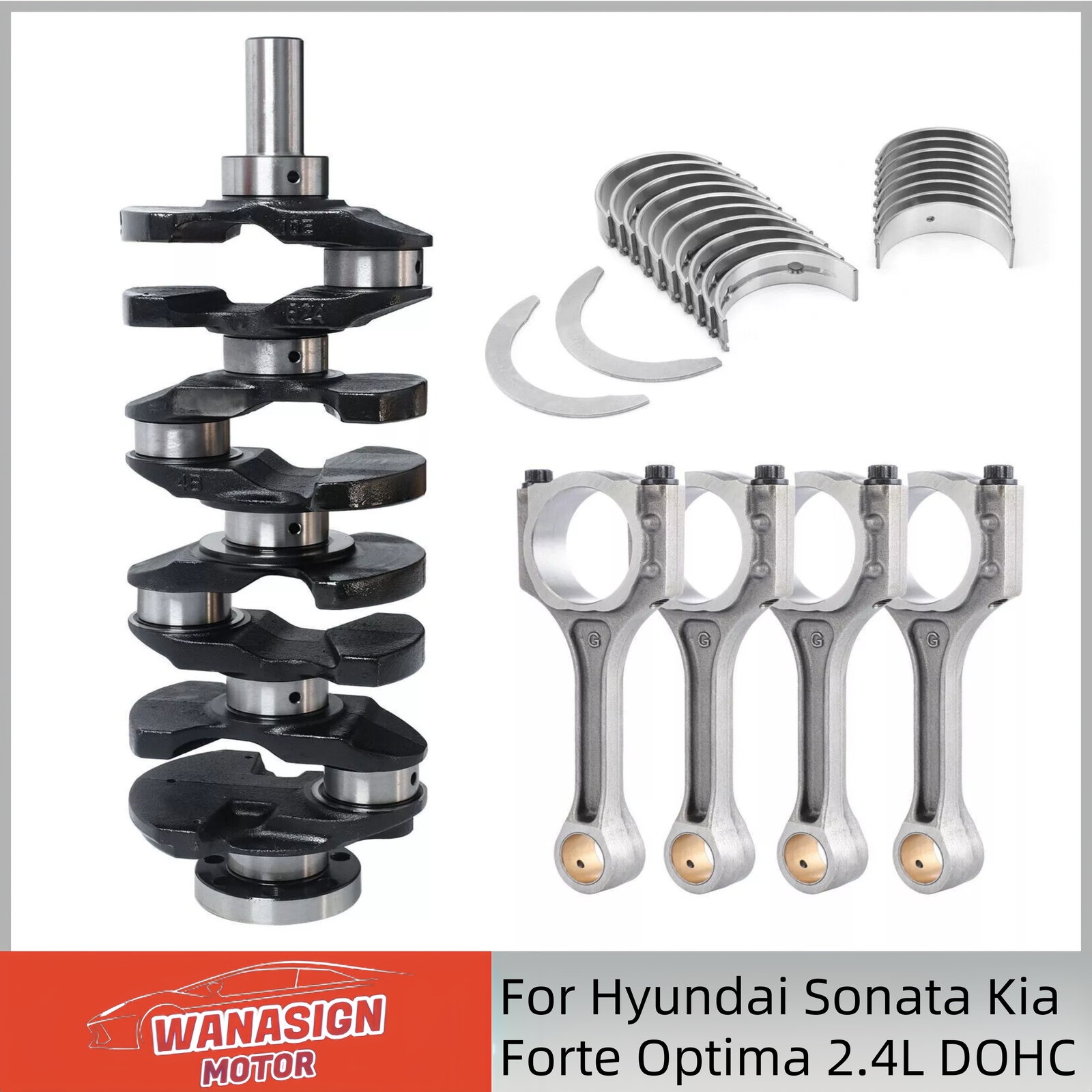 Crankshaft Rods Bearing Kit Fits For Hyundai Sonata Kia Forte Optima 2.4L DOHC