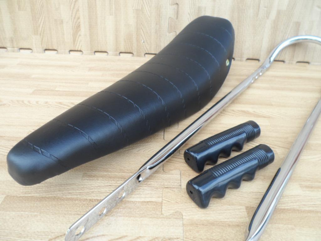 20" SOLID BLACK Lowrider Krate BANANA SEAT STING-RAY SISSYBAR Grips Included