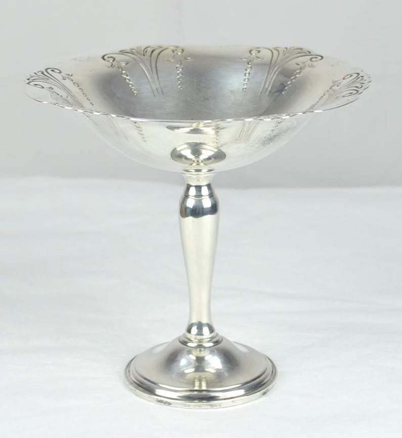 VINTAGE CLARENCE A VANDERBILT STERLING SILVER COMPOTE PEDESTAL DISH c1930's - 5"