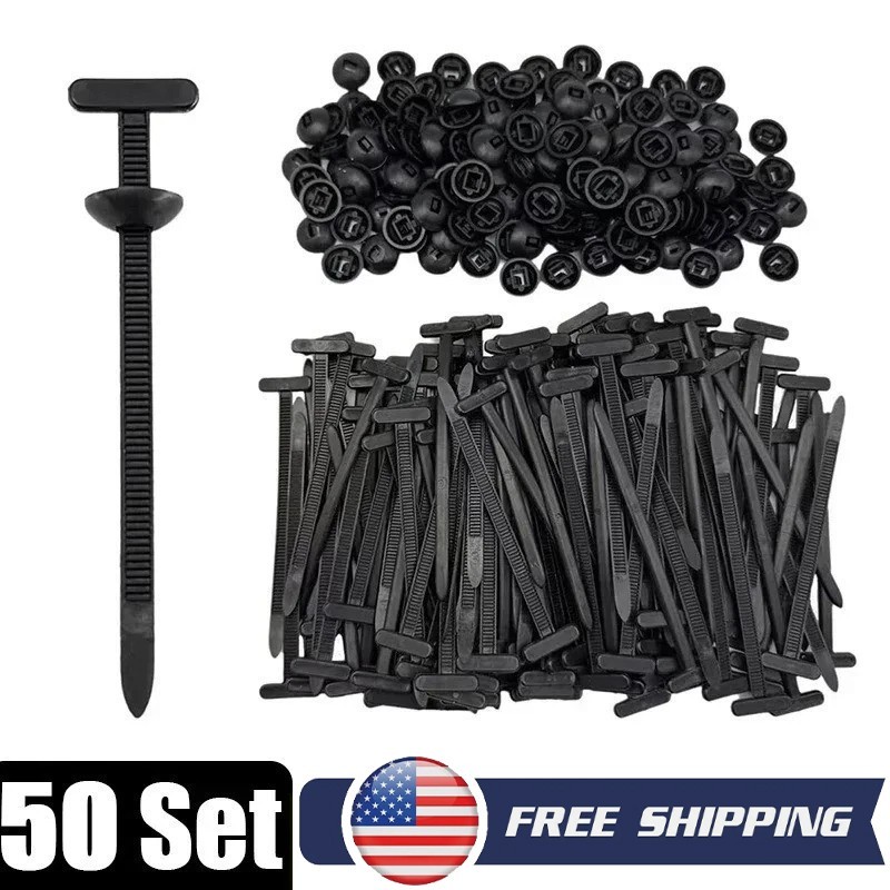 50pcs Nylon Universal Cable Tie Buckle Heavy Duty Self-Locking Free Ship