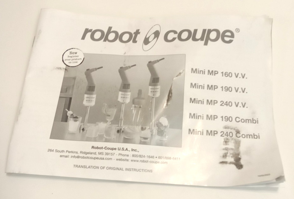 Robot Coupe Mini MP 240 V.V. Combi 10" Stainless Immersion Blender 1PH 120V 290W