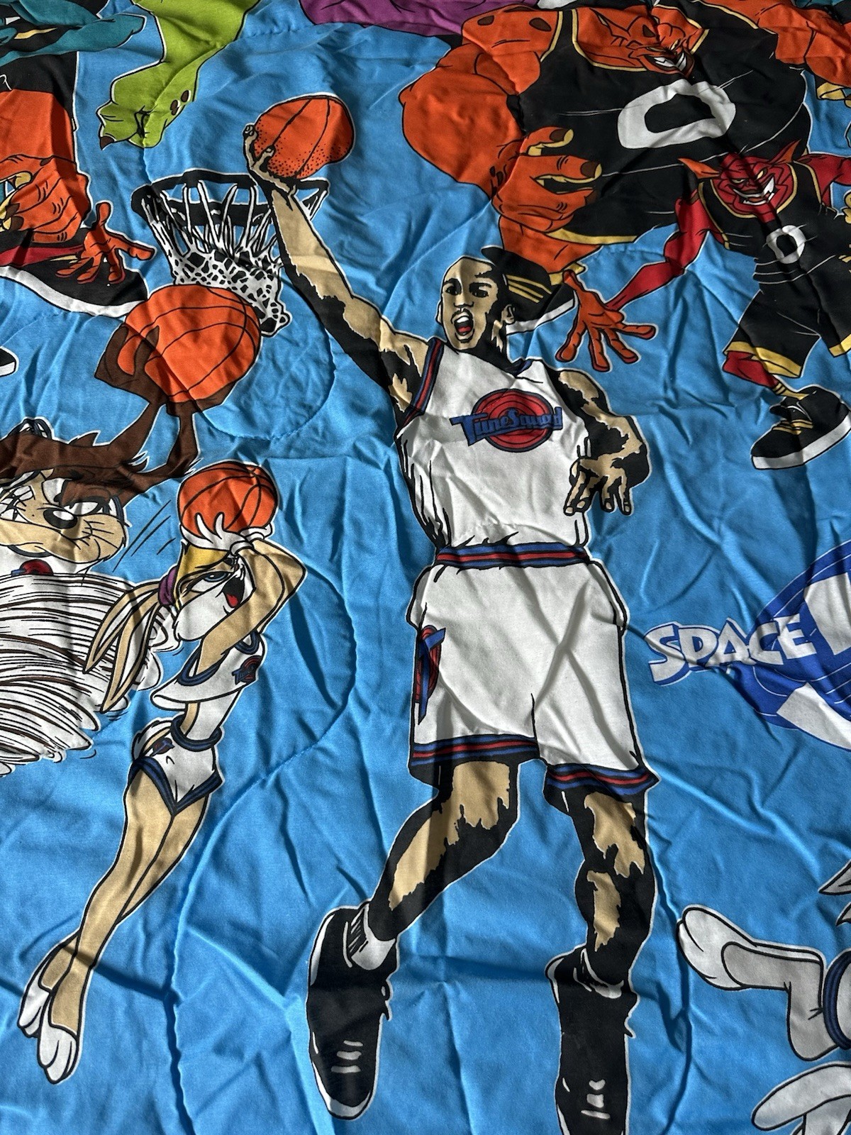 Vintage 1996 Space Jam Comforter Michael Jordan Looney Tunes Bugs Bunny TWIN