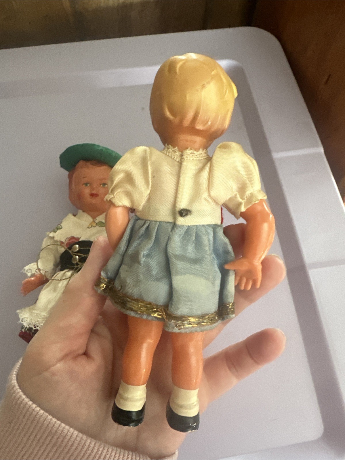 VINTAGE Germany Wind Up Dancing Dolls Celluloid One Without key Lot Of 2