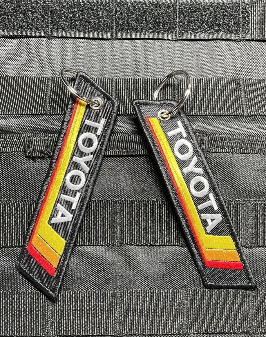 2 Pack TOYOTA Keychain Vintage Retro 4RUNNER TACOMA SUPRA TUNDRA TRD