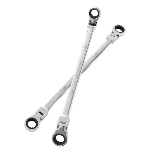 16PC 6-22mm Metric Flexible Head Ratcheting Wrench Combination Spanner Tool Set