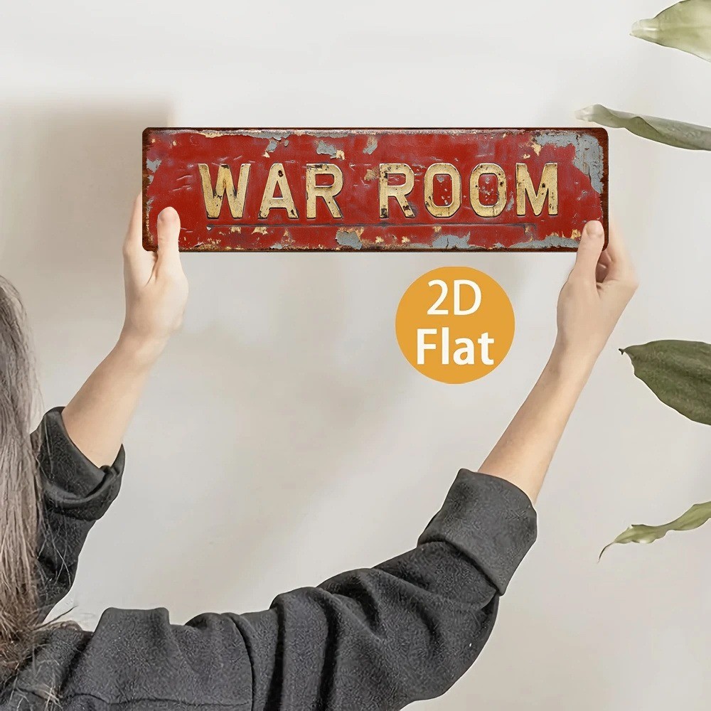 Vintage War Room Metal Signs Retro Military Decor Home Office Game Room Bar 4×16