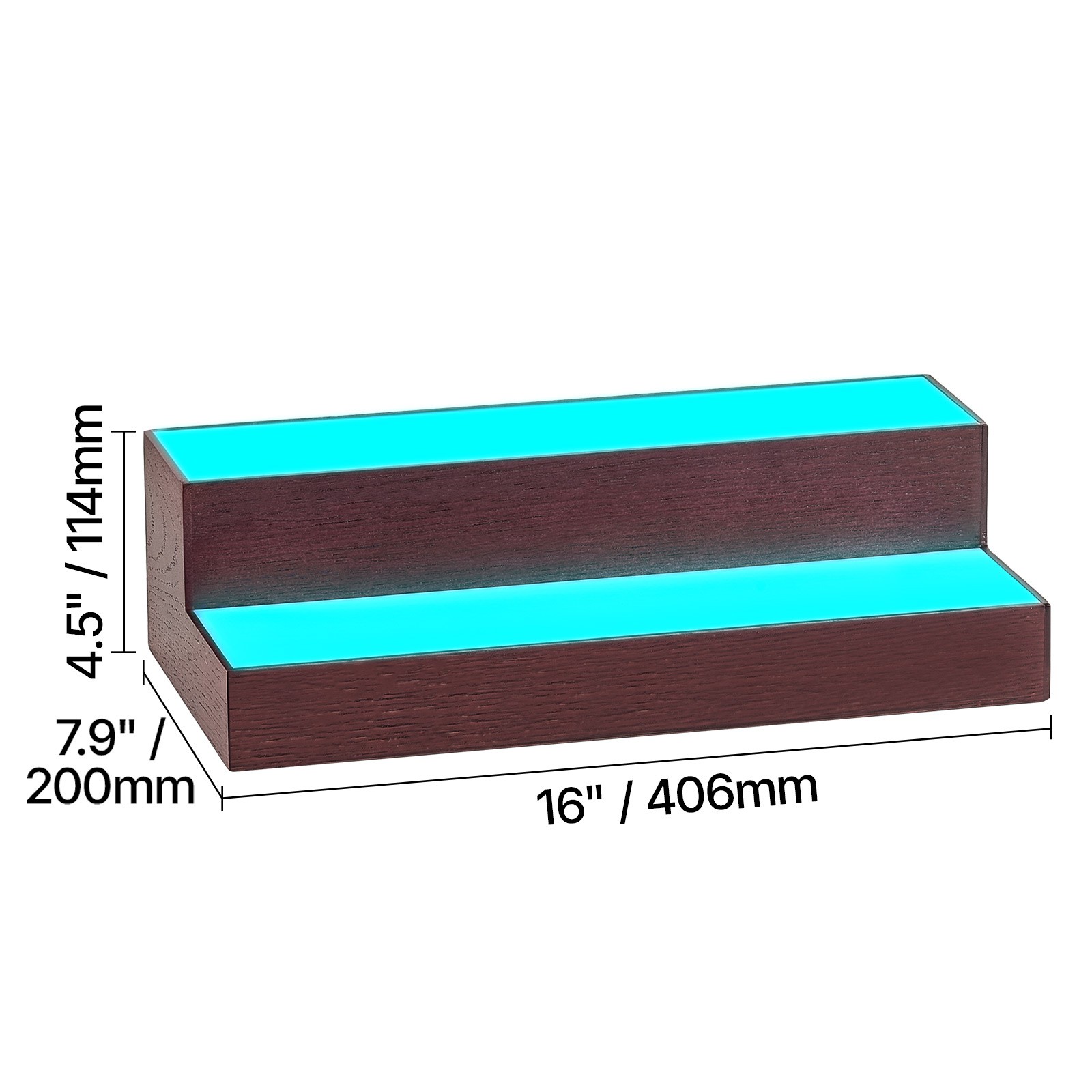 Uimoso LED Illuminated 2-Tier Liquor Bottle Display Rack, 16-In, Holds 8 Bottles