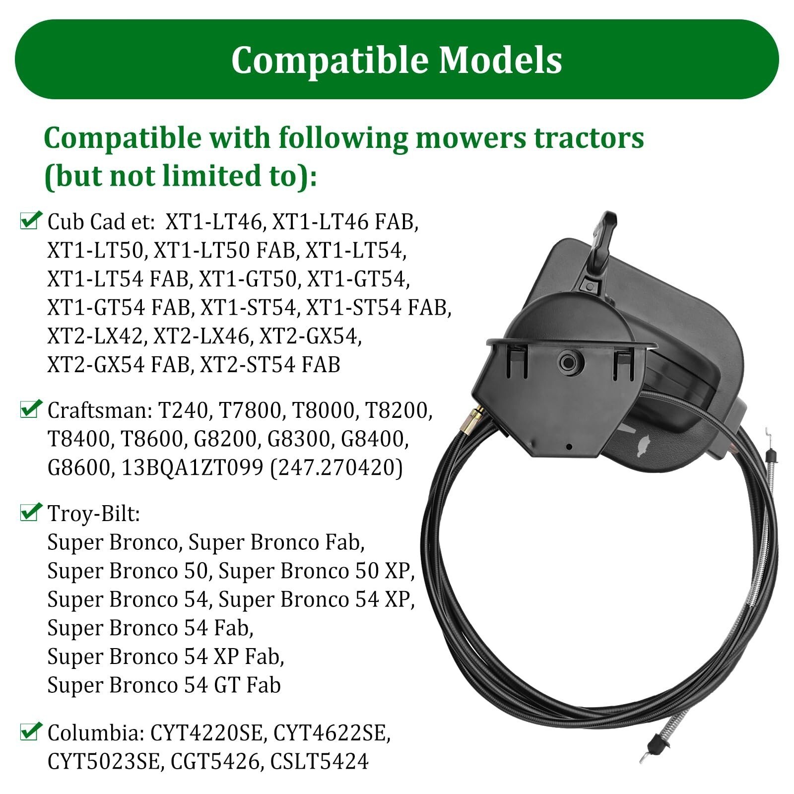 Throttle Choke Cable 946-05098C for Cub Cadet Craftsman MTD Mower, XT1-GT50 GT54