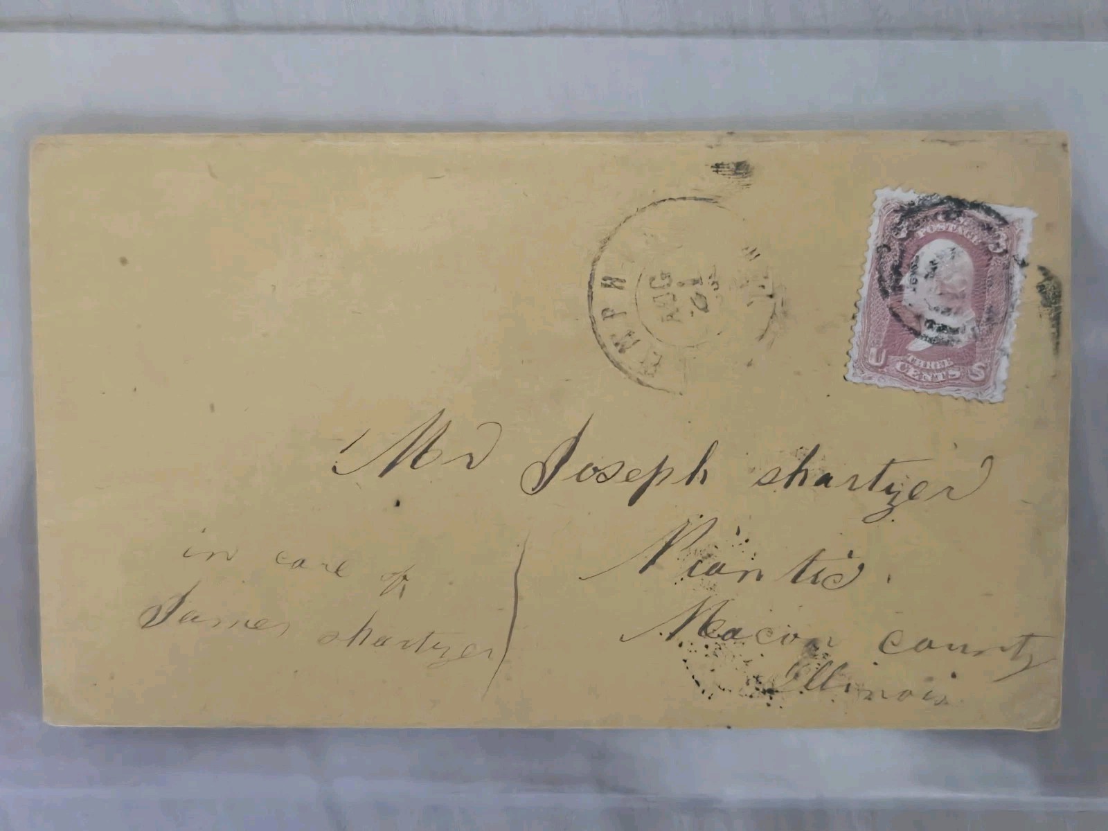 Civil War envelope ONLY Postmark Memphis & Cairo, Ill w/ Red Seal Aug 24, 1862