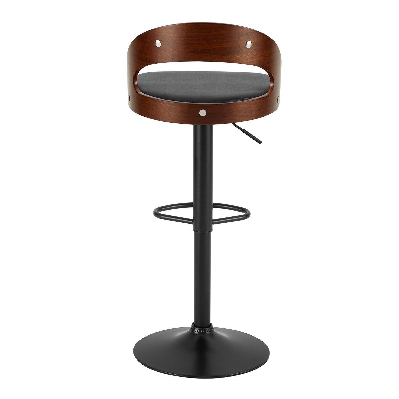 Bar Stools Set of 2 PU Leather Cushion Seat Adjustable Height Swivel Bar Chairs