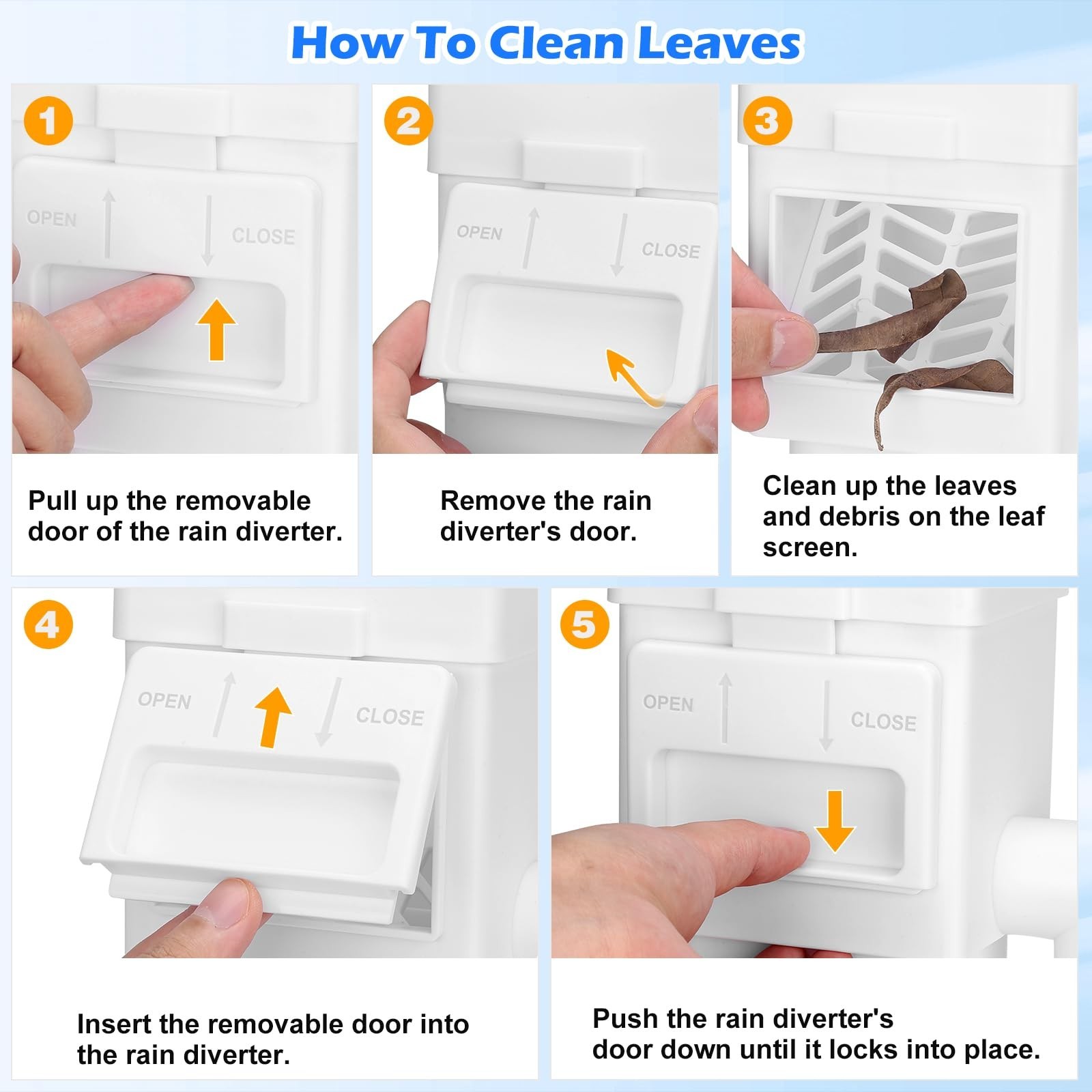 Downspout Diverter for 2x3 or 3x4 Residential Downspouts, 5FT Hose