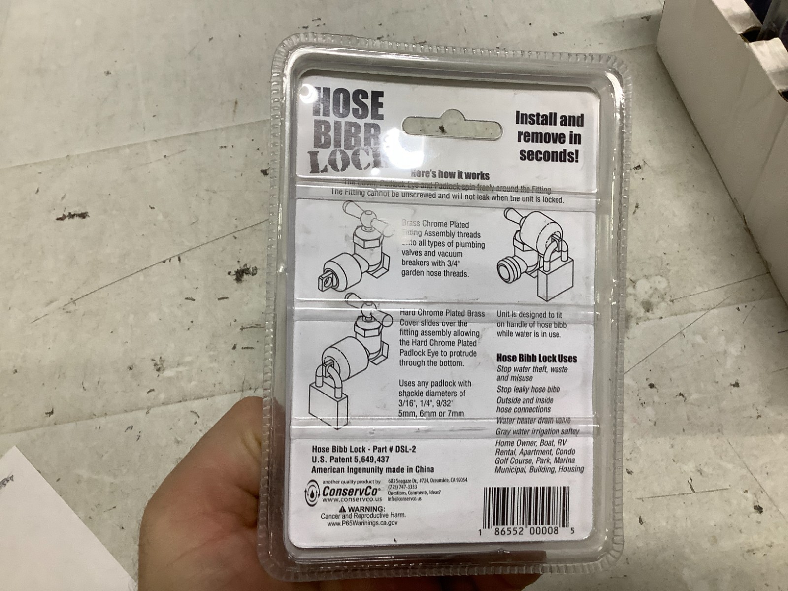 ConservCo Water Hose Bibb Lock with Padlock, Model # DSL-2