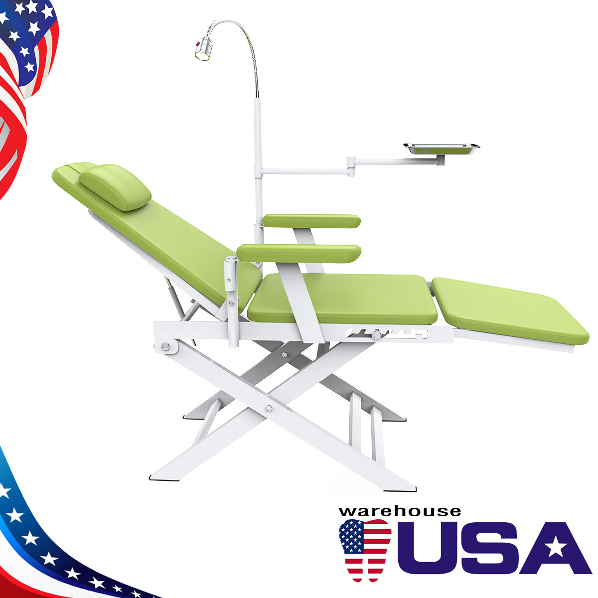 Sillón Dental Plegable Portátil con Unidad, Compresor y Sistema de Succión