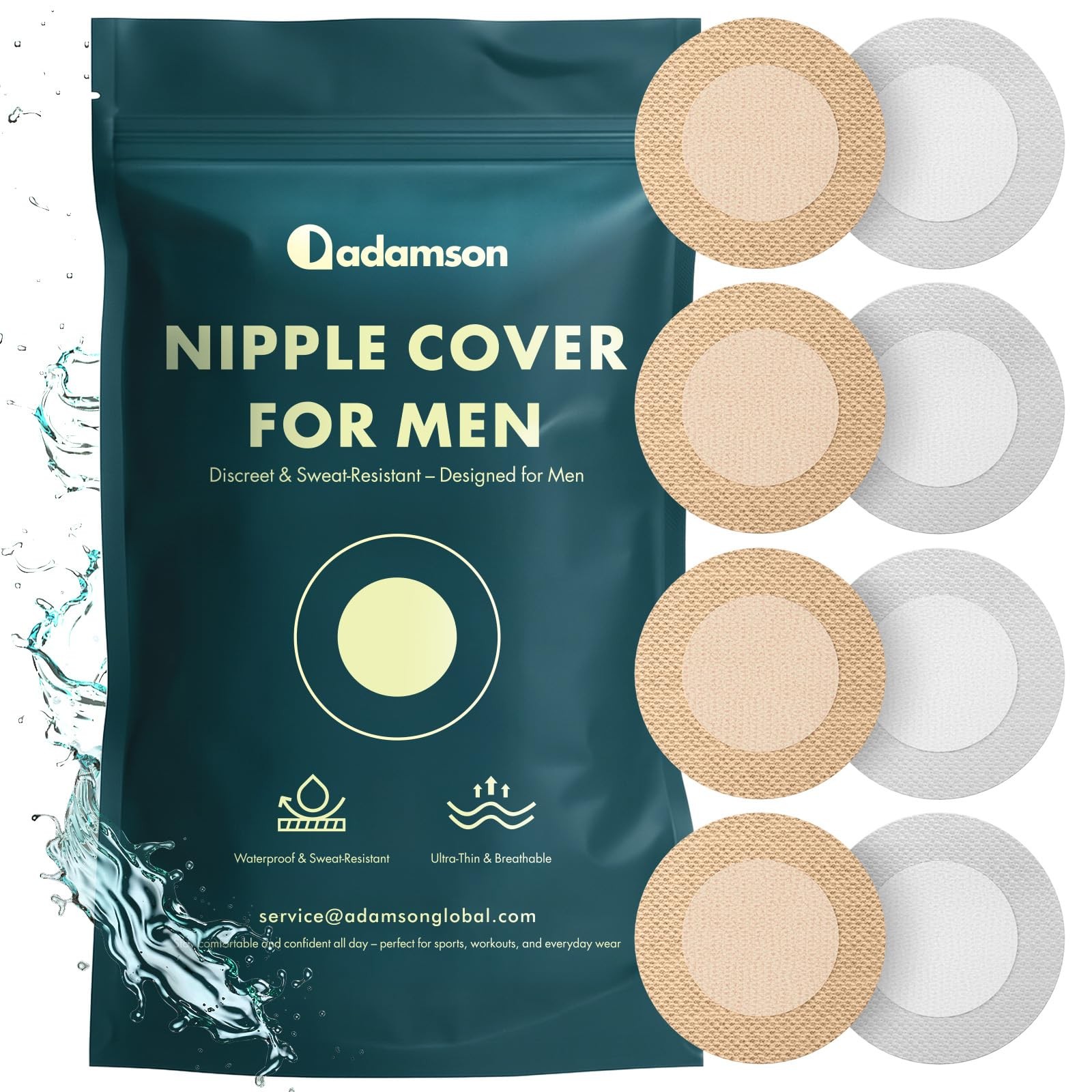 Adamson - Nipple Covers for Men - 100Pcs (50 Pairs) – Mens Nipple Cover Hider