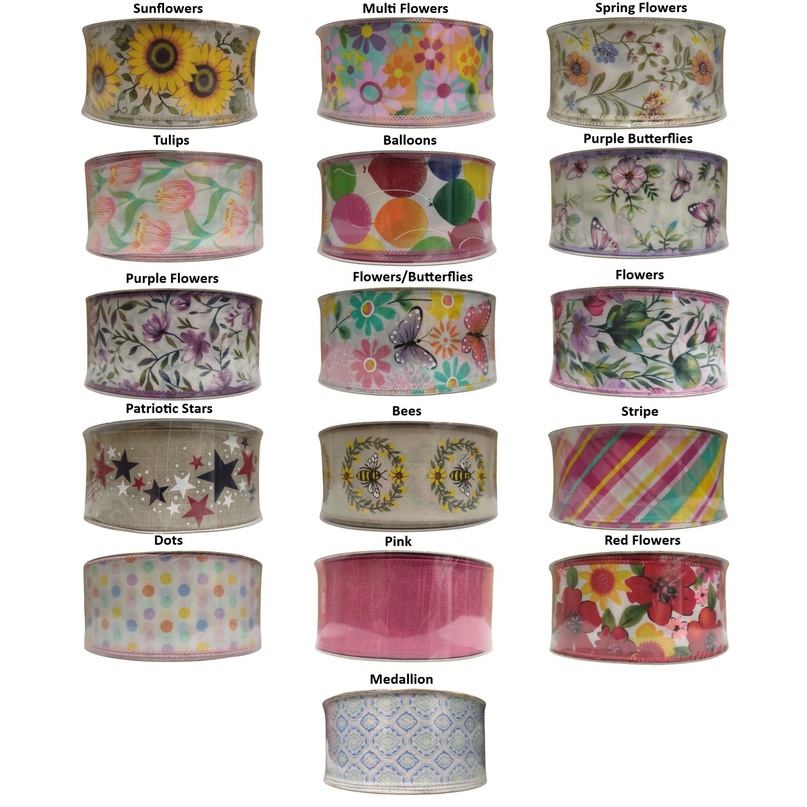 Member's Mark Premium Wired Edge Spring Ribbon, 2.5"x50Yds