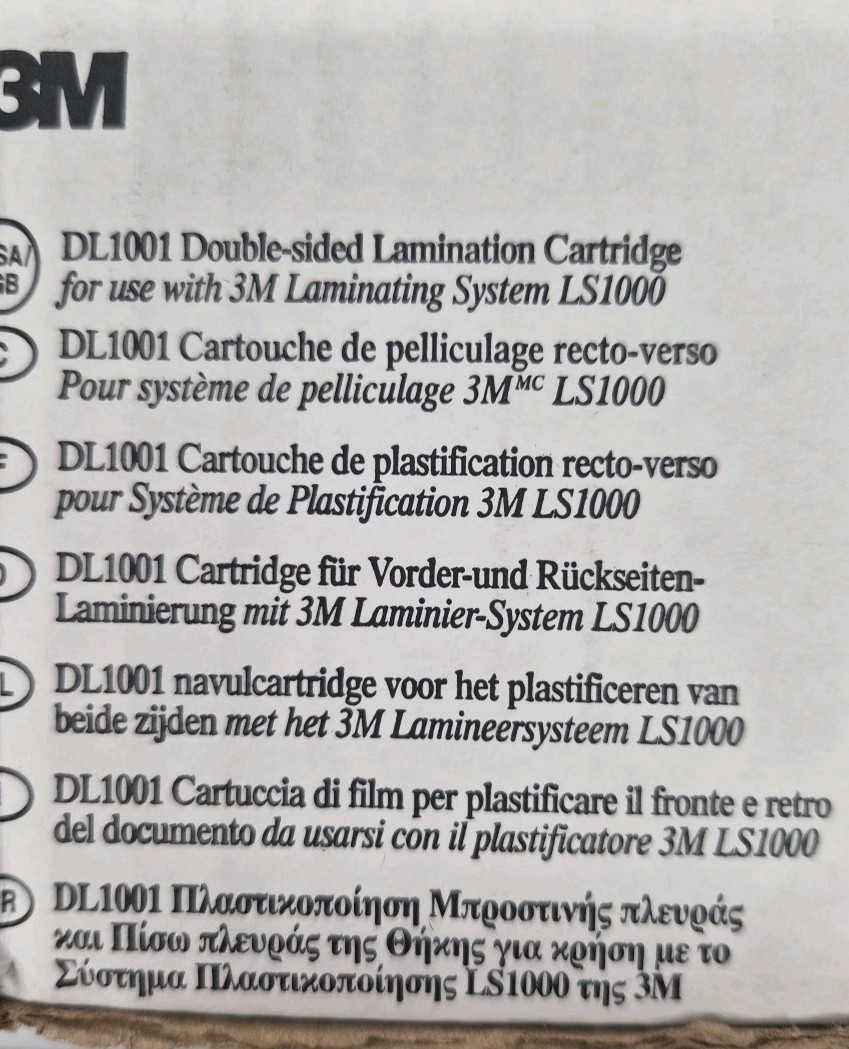 New! 3M Double Sided Lamination Cartridge DL1001 For LS1000