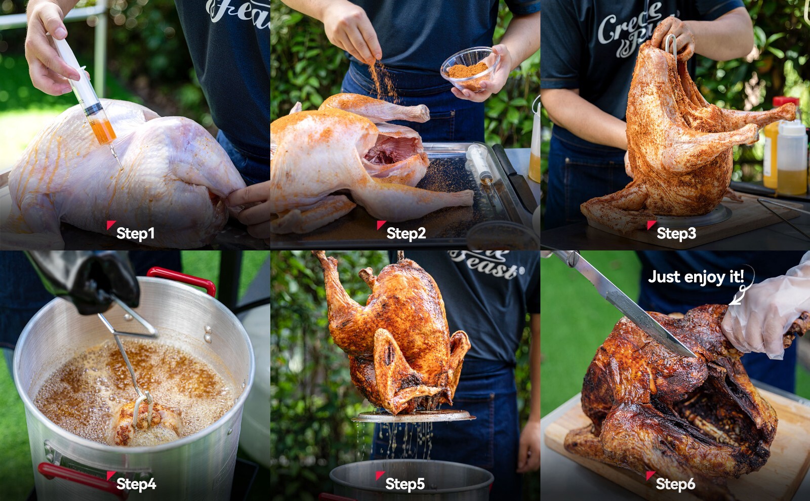 Creole Feast 30 Qt. Turkey Deep Fryer Pot Outdoor BBQ Cooker Thanksgiving Day