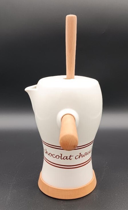 French Hot Chocolate Pot w/Base & Stirring Molinet from Red Envelope