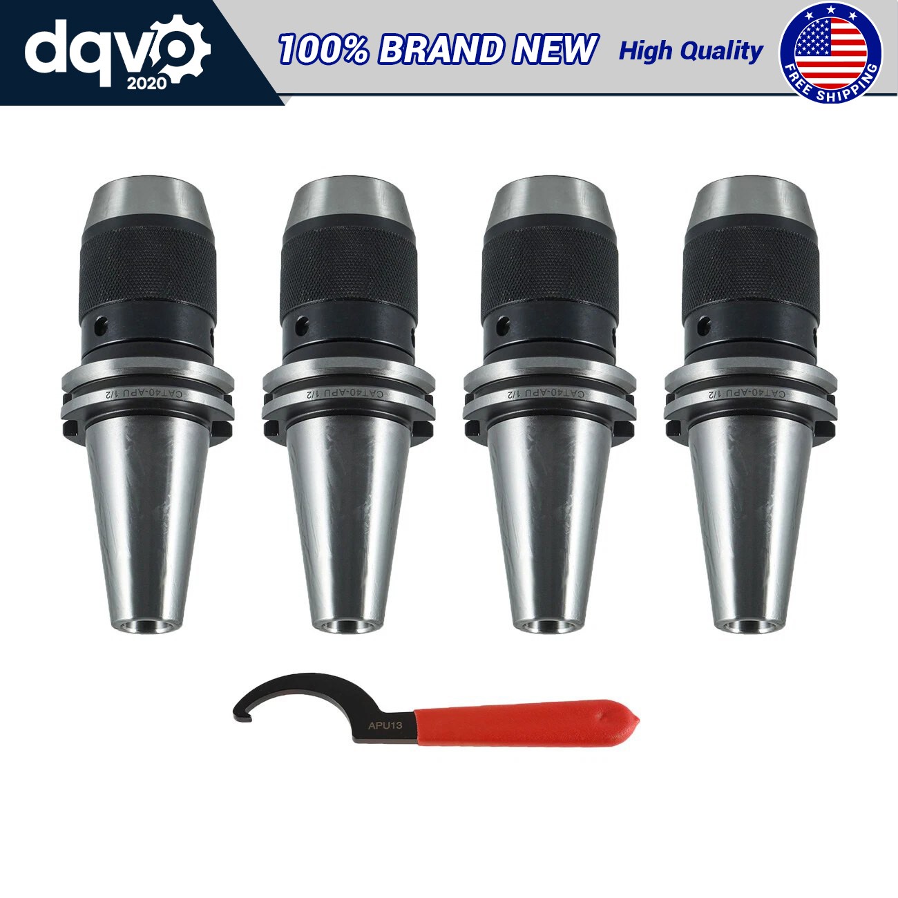 4PCS CAT40 Keyless Drill Chuck 1/2' Fits On Haas CNC Easy Great Tool Holder