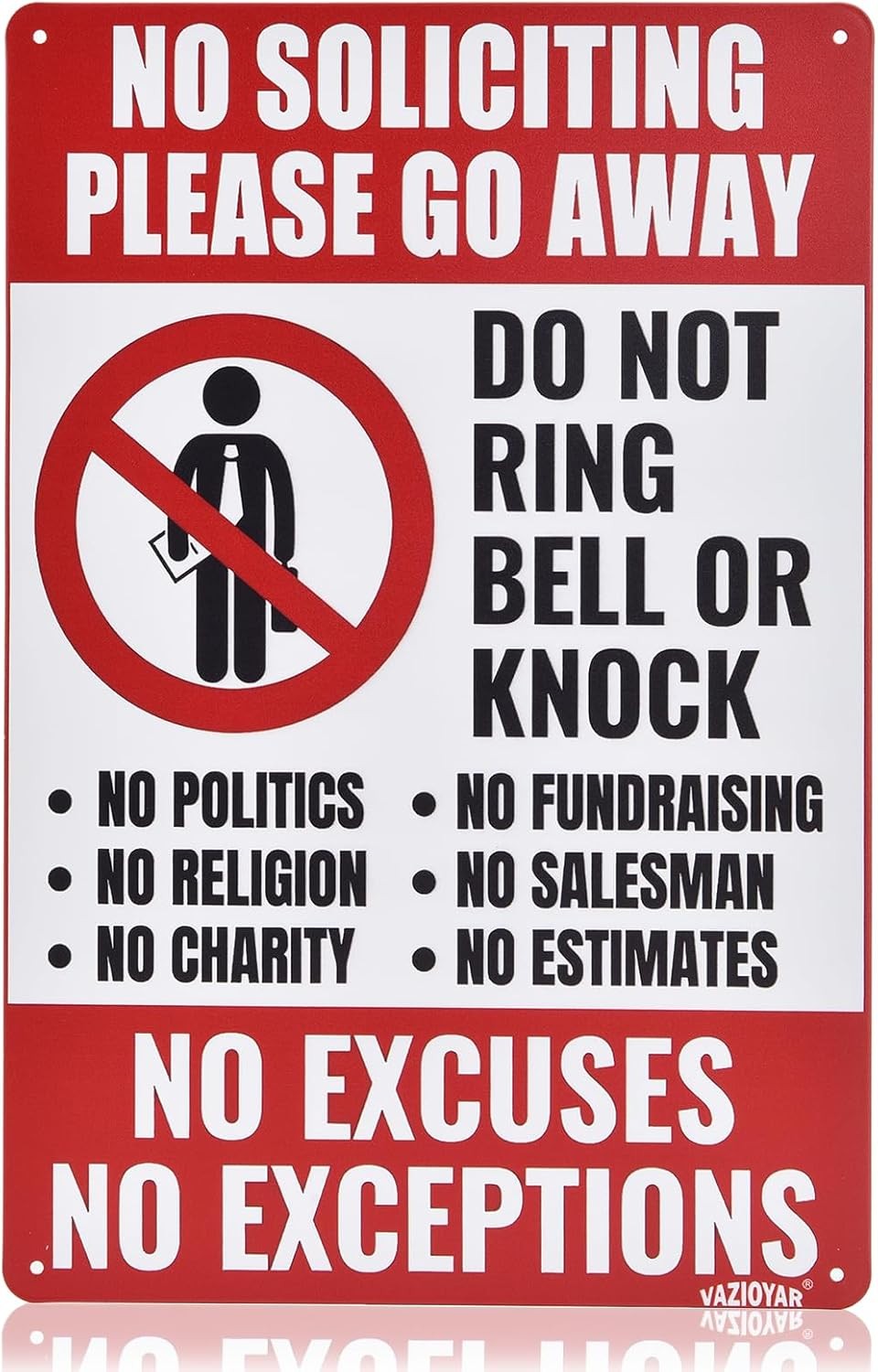 No Soliciting Sign for House,No Soliciting Signs for Home，Do Not Knock Please