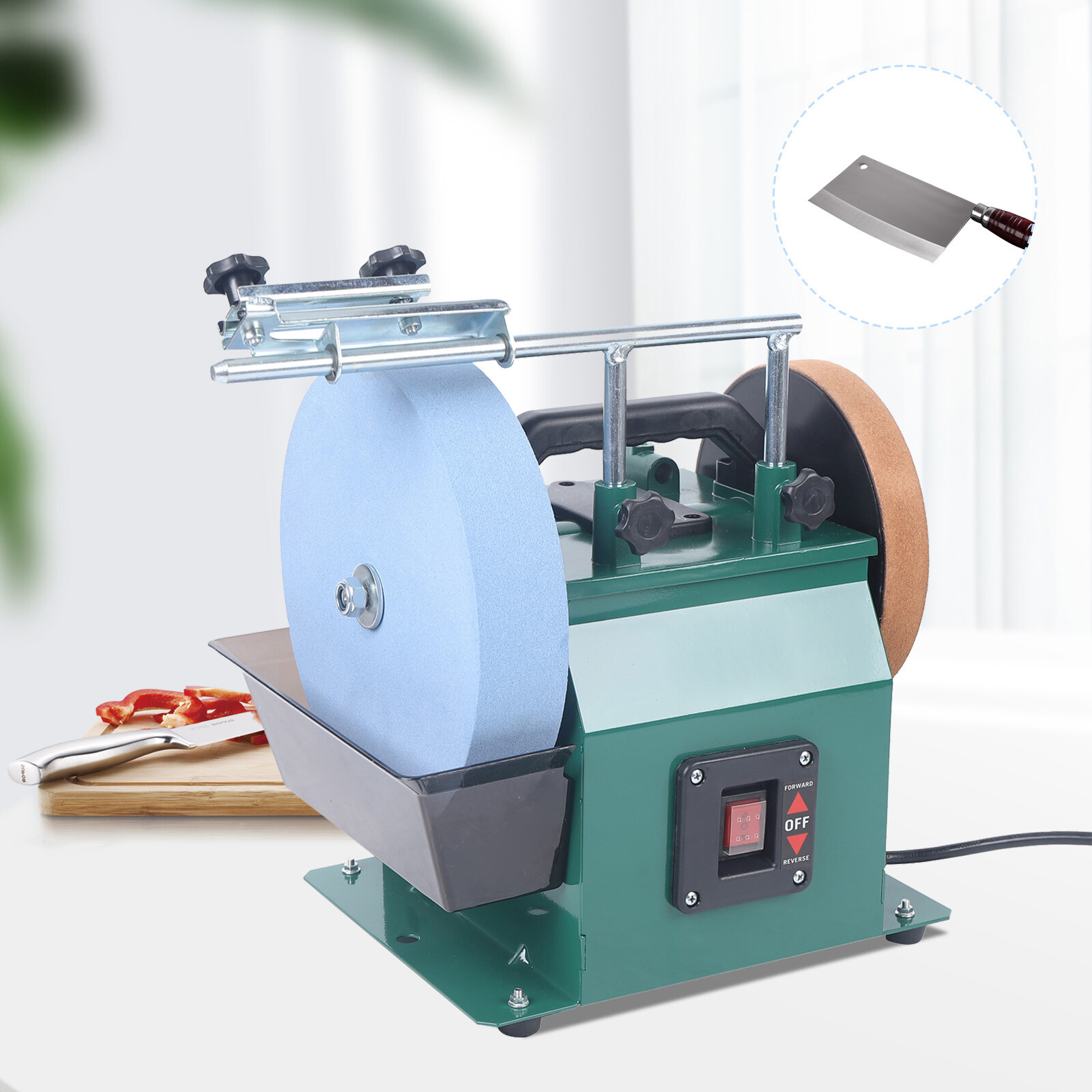 Knife Sharpening Machine 10-Inch Two-Direction Water Cooled Wet & Dry Sharpener