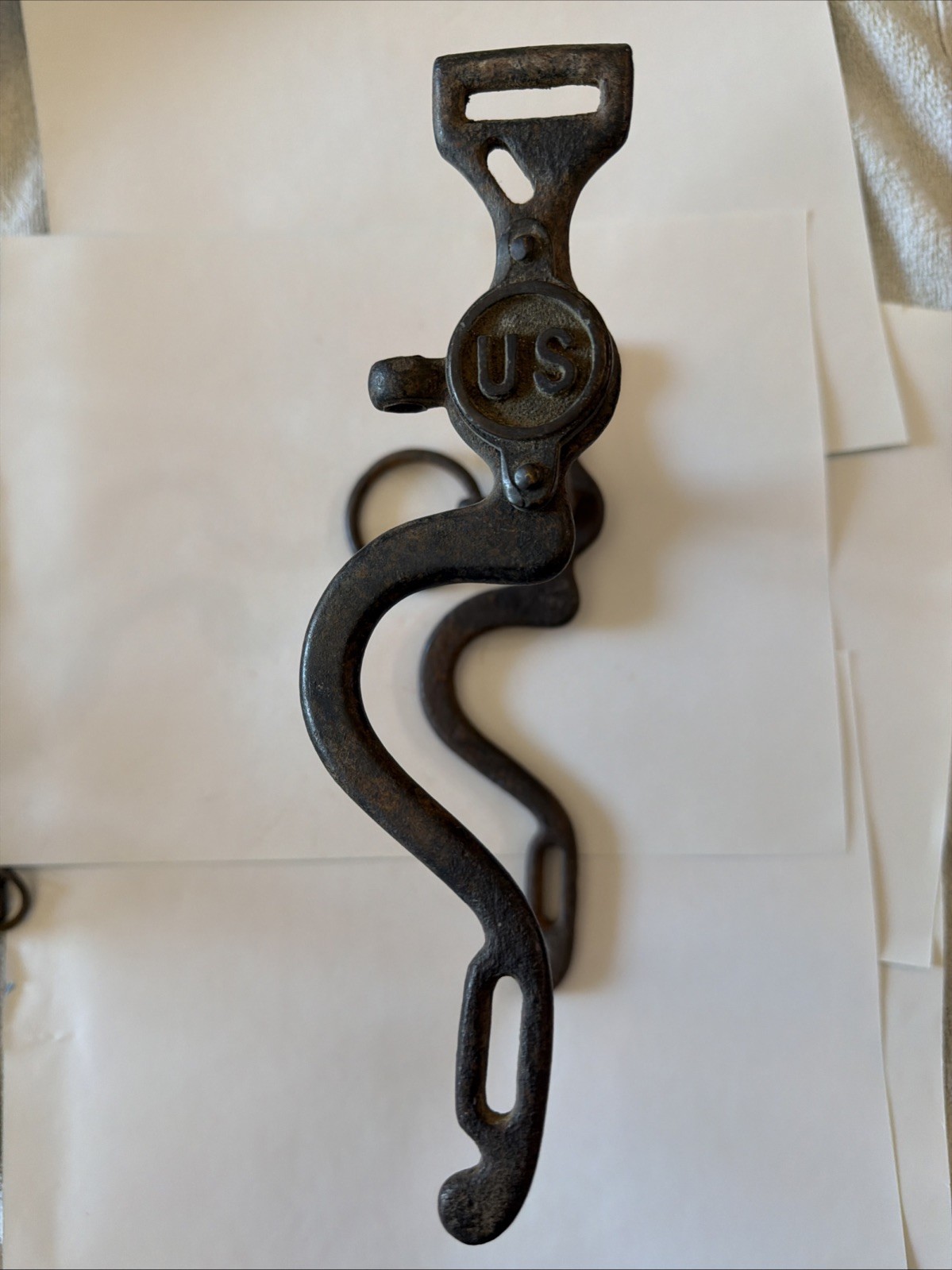 m1859 U.S. calvary horse bit Rare double rein Horse bit.