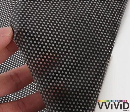 Black Perforated One-Way Vision Vinyl Automotive Window Wrap Roll (1.5ft x 4ft)