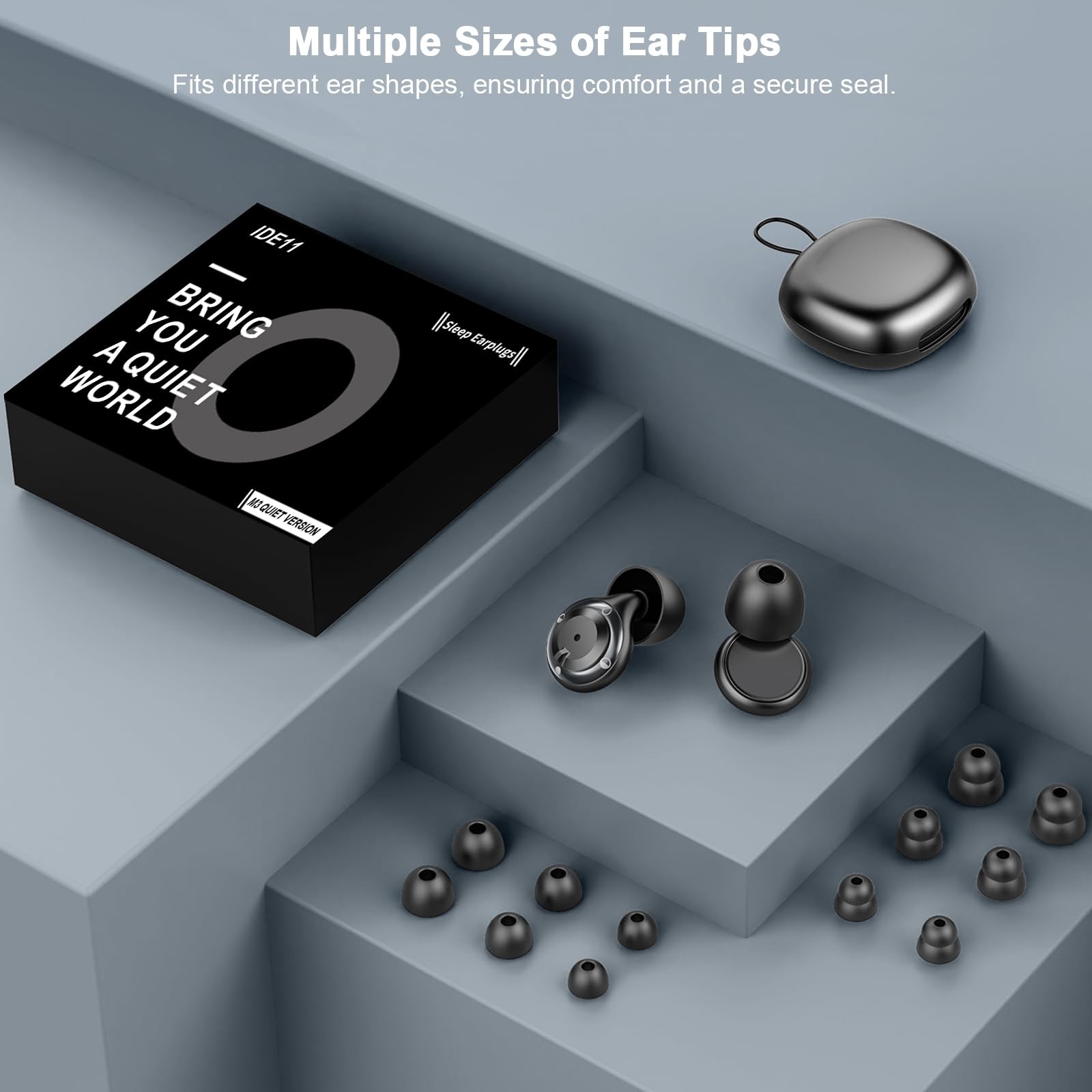 Adjustable Ear Plugs for Sleeping, Noise Cancelling 17-35dB, 7 Reusable