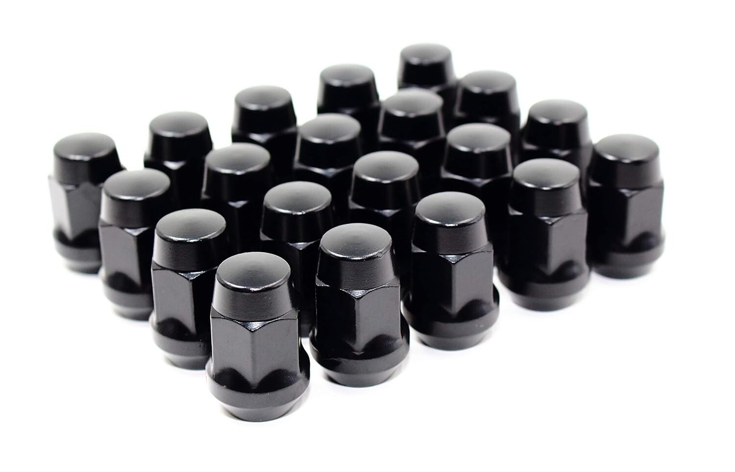 Set 20 12x1.5 Black Acorn Tuner Lug Nuts for Ford Fusion Focus Escape MKC MKZ